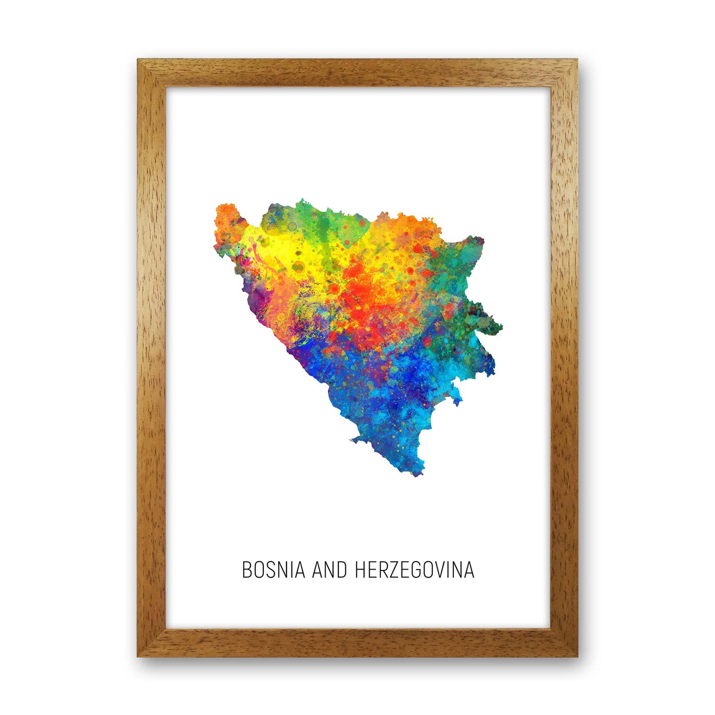 Bosnia And Herzegovina Watercolour Map by Michael Tompsett Oak Grain