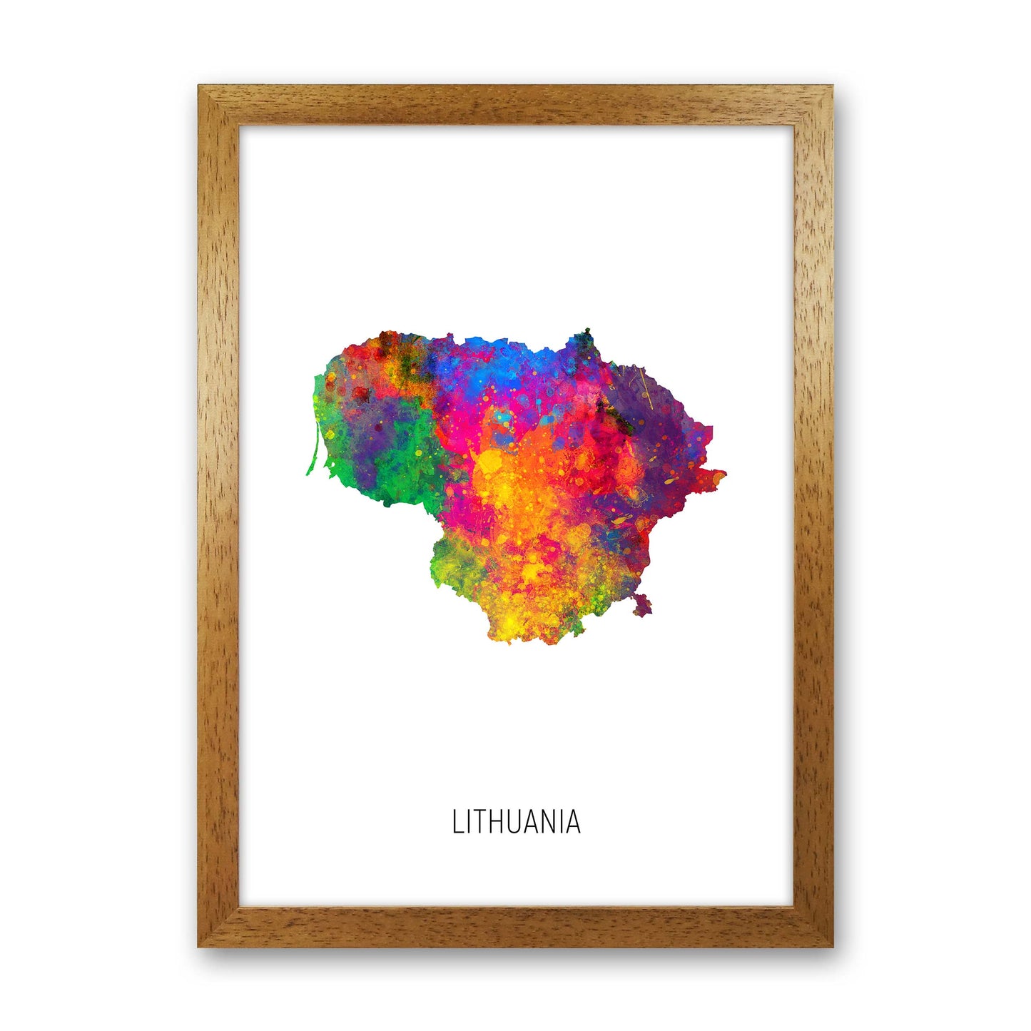 Lithuania Watercolour Map Art Print by Michael Tompsett Oak Grain