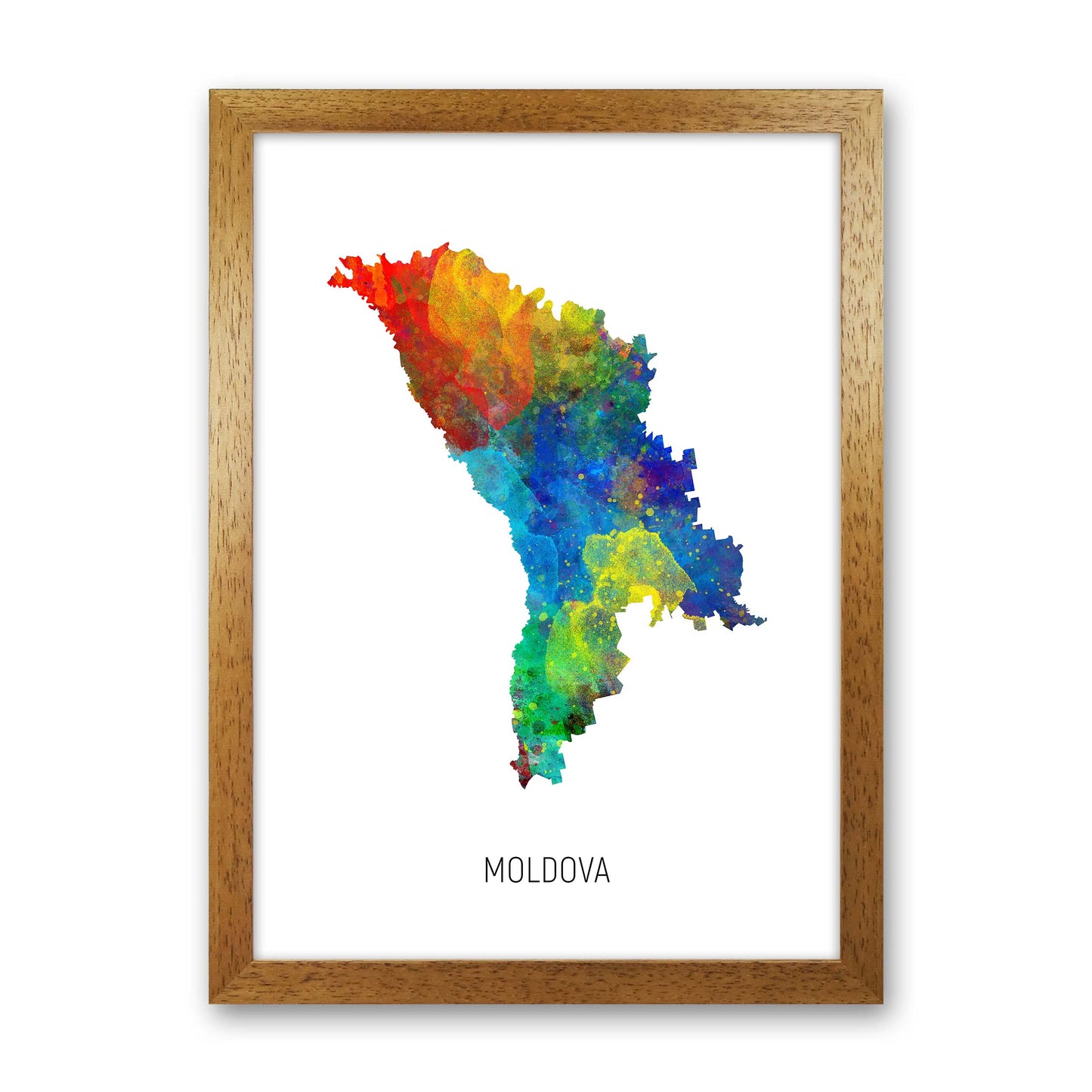 Moldova Watercolour Map Art Print by Michael Tompsett Oak Grain
