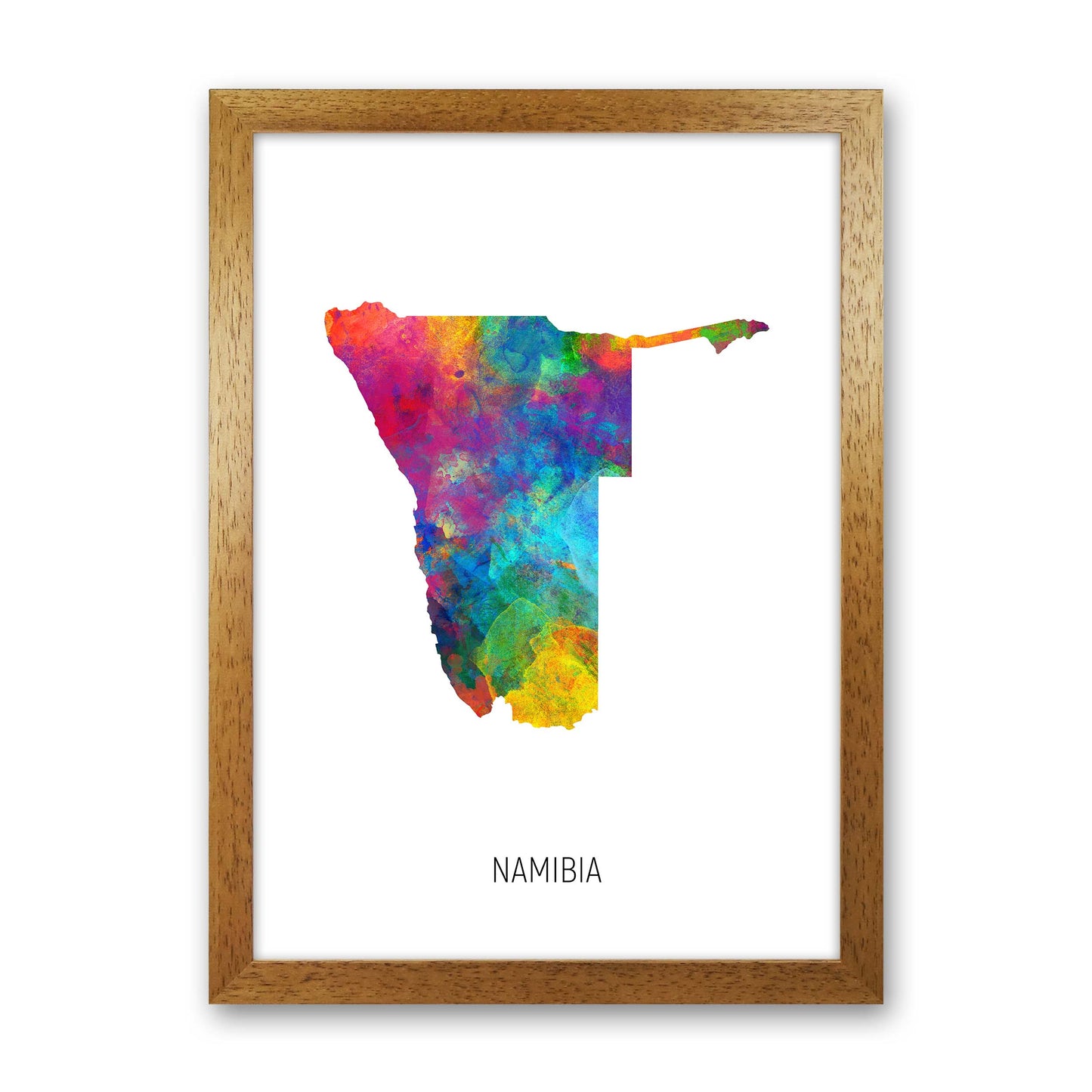 Namibia Watercolour Map Art Print by Michael Tompsett Oak Grain