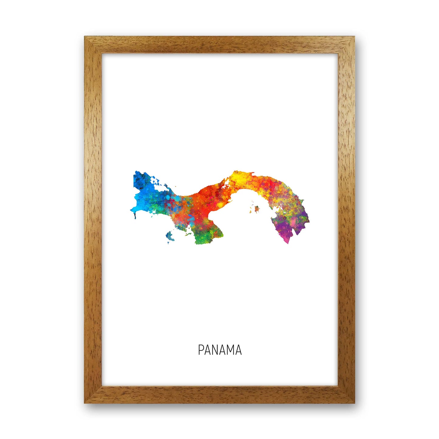 Panama Watercolour Map Art Print by Michael Tompsett Oak Grain