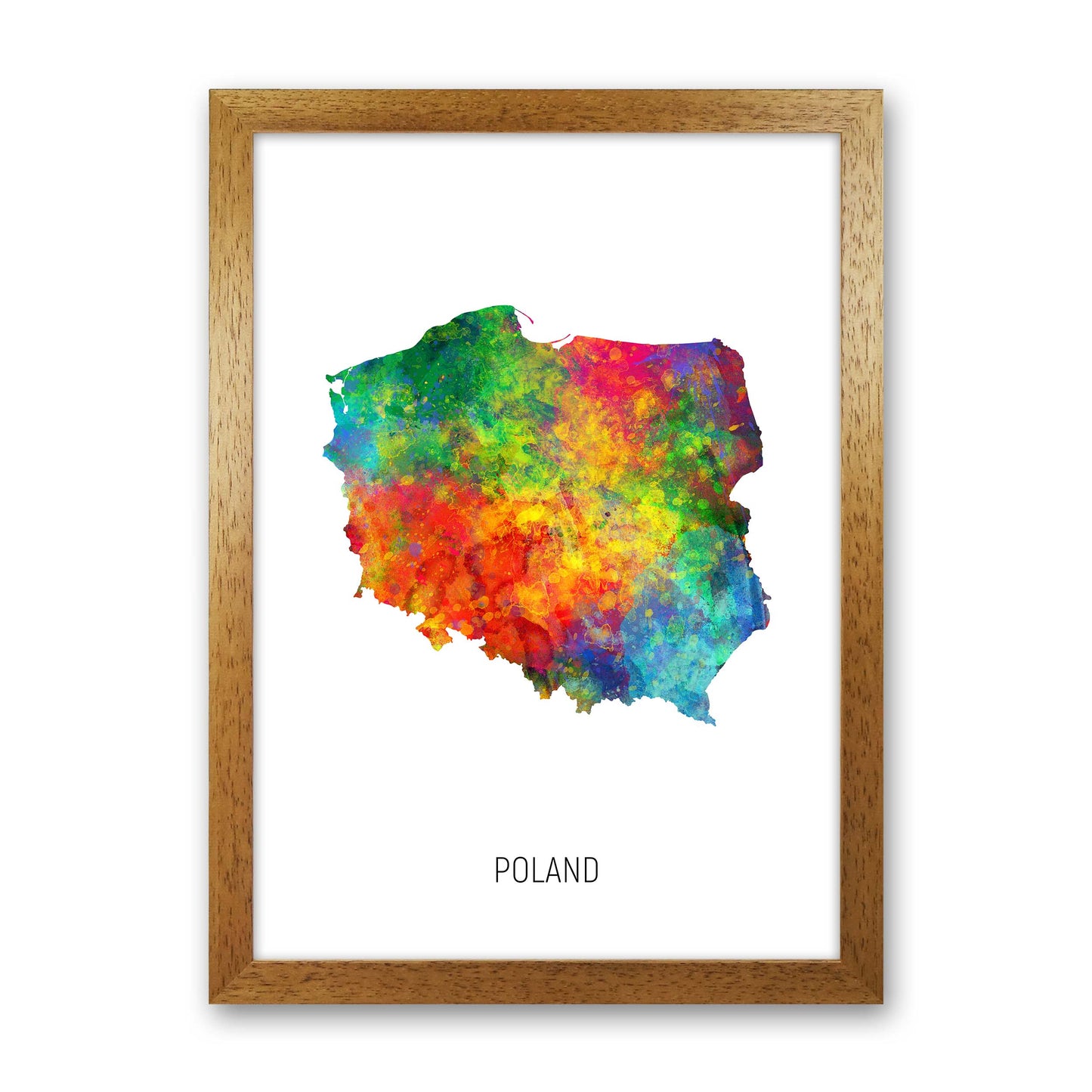 Poland Watercolour Map Art Print by Michael Tompsett Oak Grain