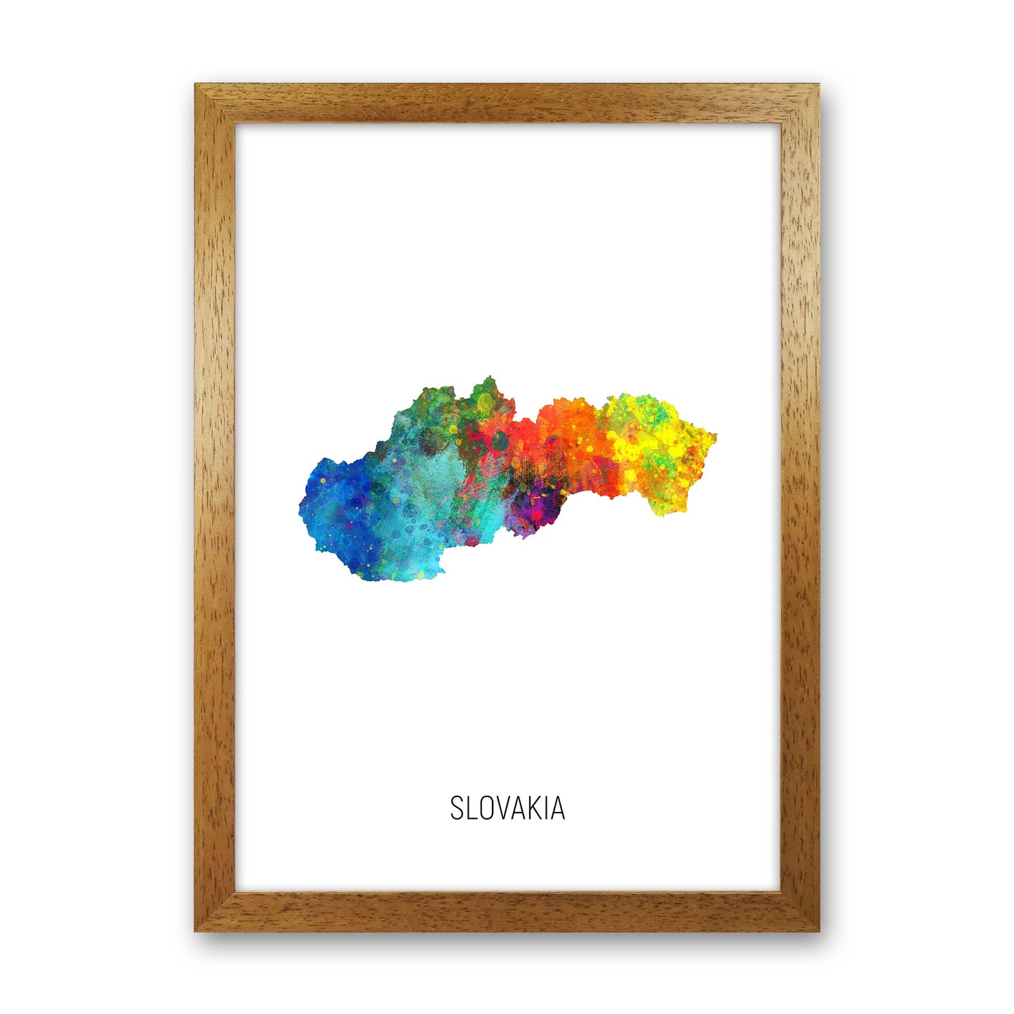 Slovakia Watercolour Map Art Print by Michael Tompsett Oak Grain