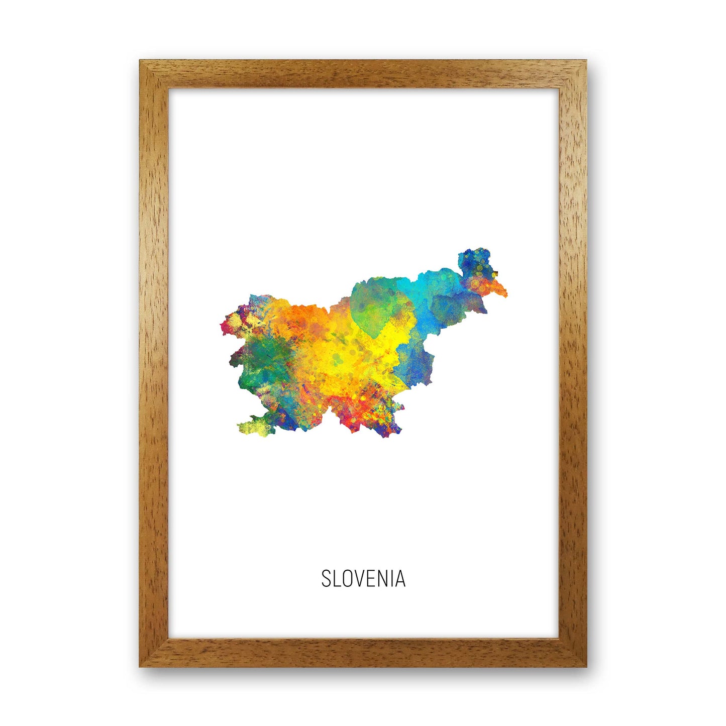 Slovenia Watercolour Map Art Print by Michael Tompsett Oak Grain