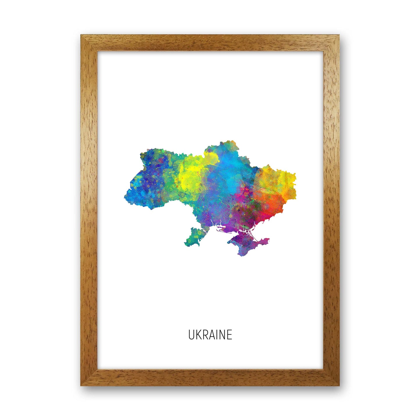 Ukraine Watercolour Map Art Print by Michael Tompsett Oak Grain