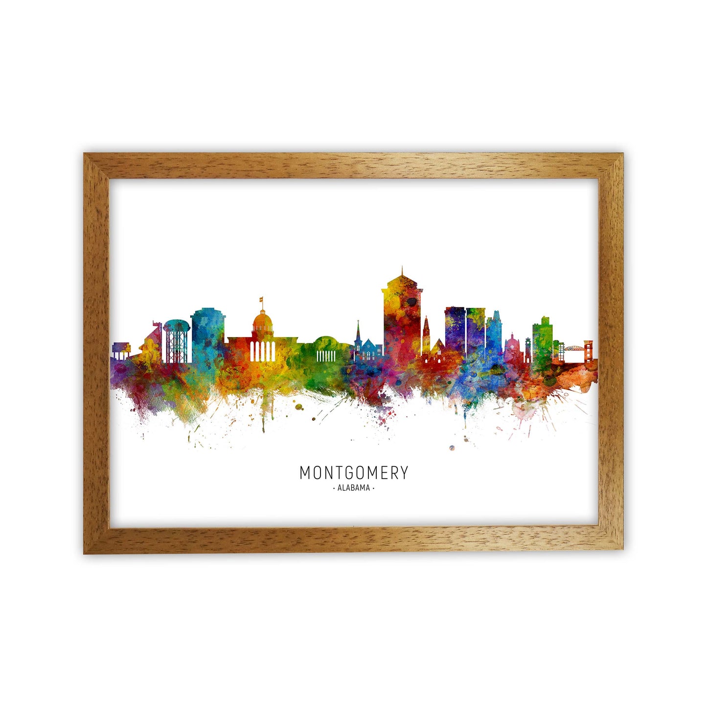 Montgomery Alabama Skyline Art Print by Michael Tompsett Oak Grain