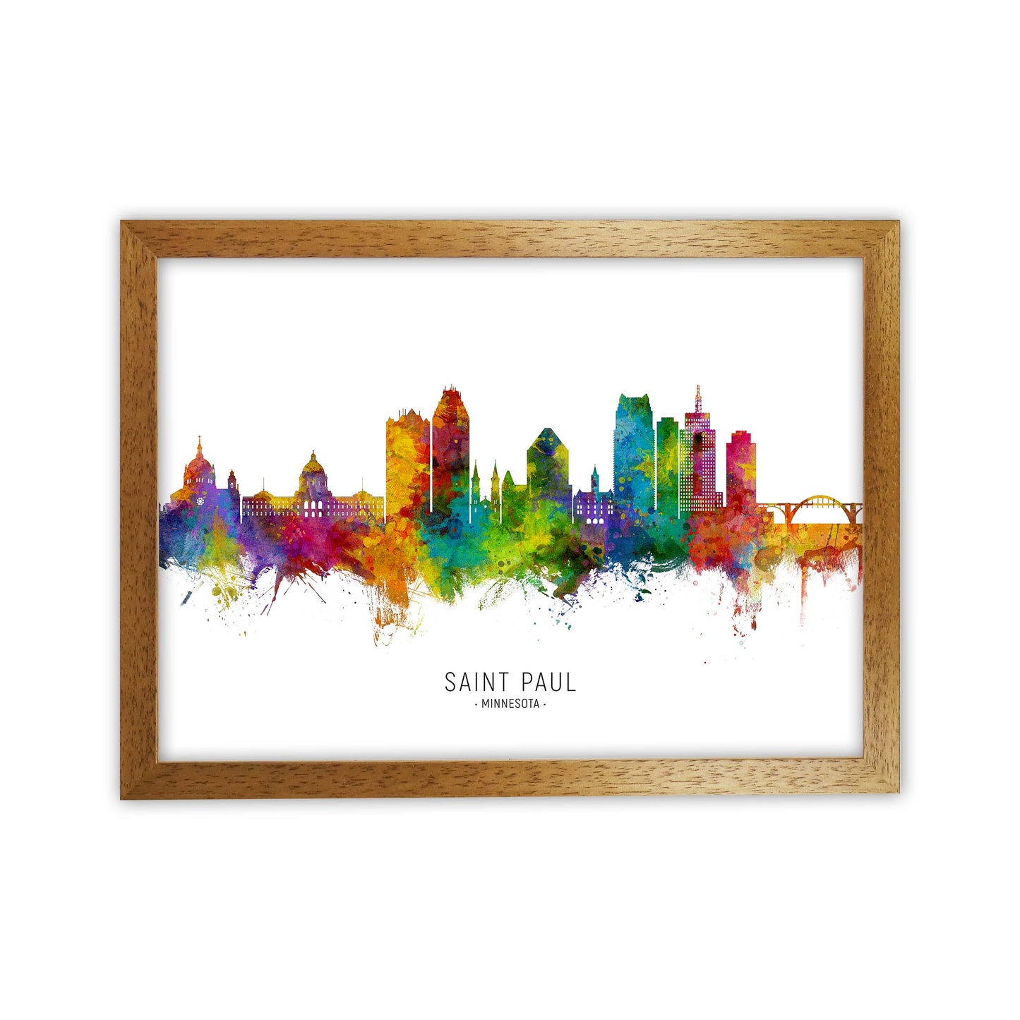Saint Paul Minnesota Skyline Art Print by Michael Tompsett Oak Grain