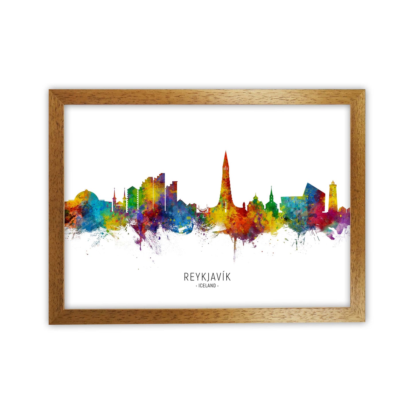 Reykjavik Iceland Skyline Art Print by Michael Tompsett Oak Grain