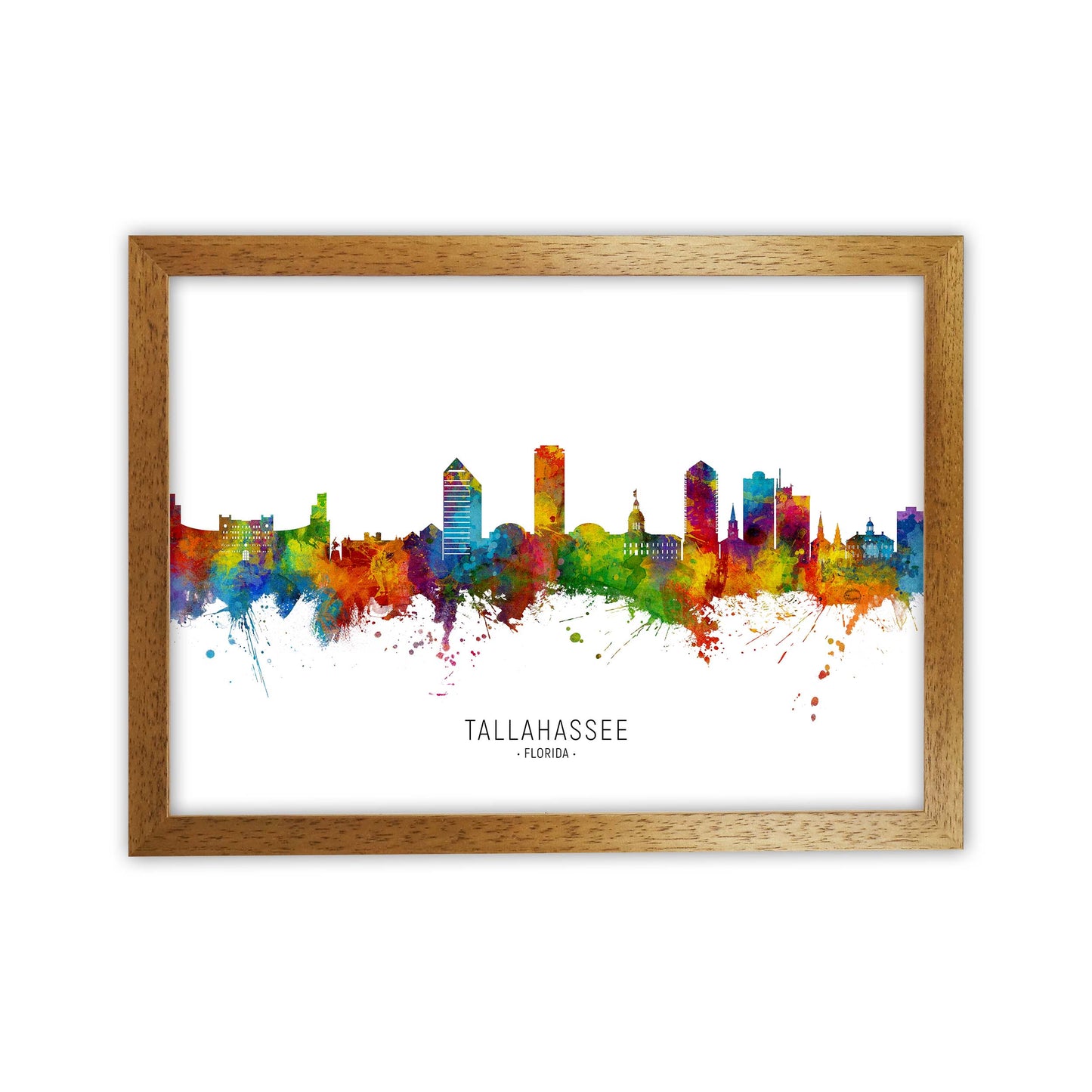 Tallahassee Florida Skyline Art Print by Michael Tompsett Oak Grain
