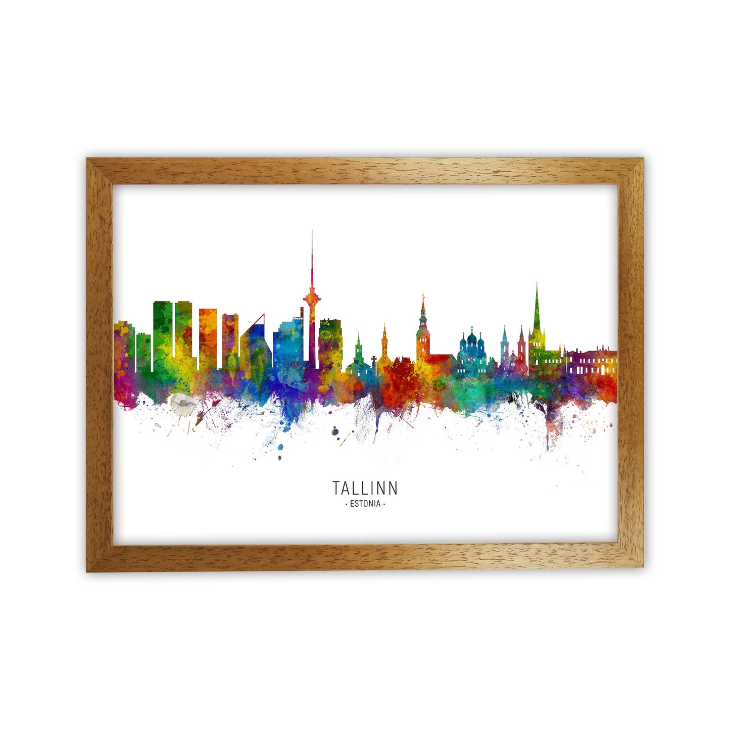 Tallinn Estonia Skyline Art Print by Michael Tompsett Oak Grain