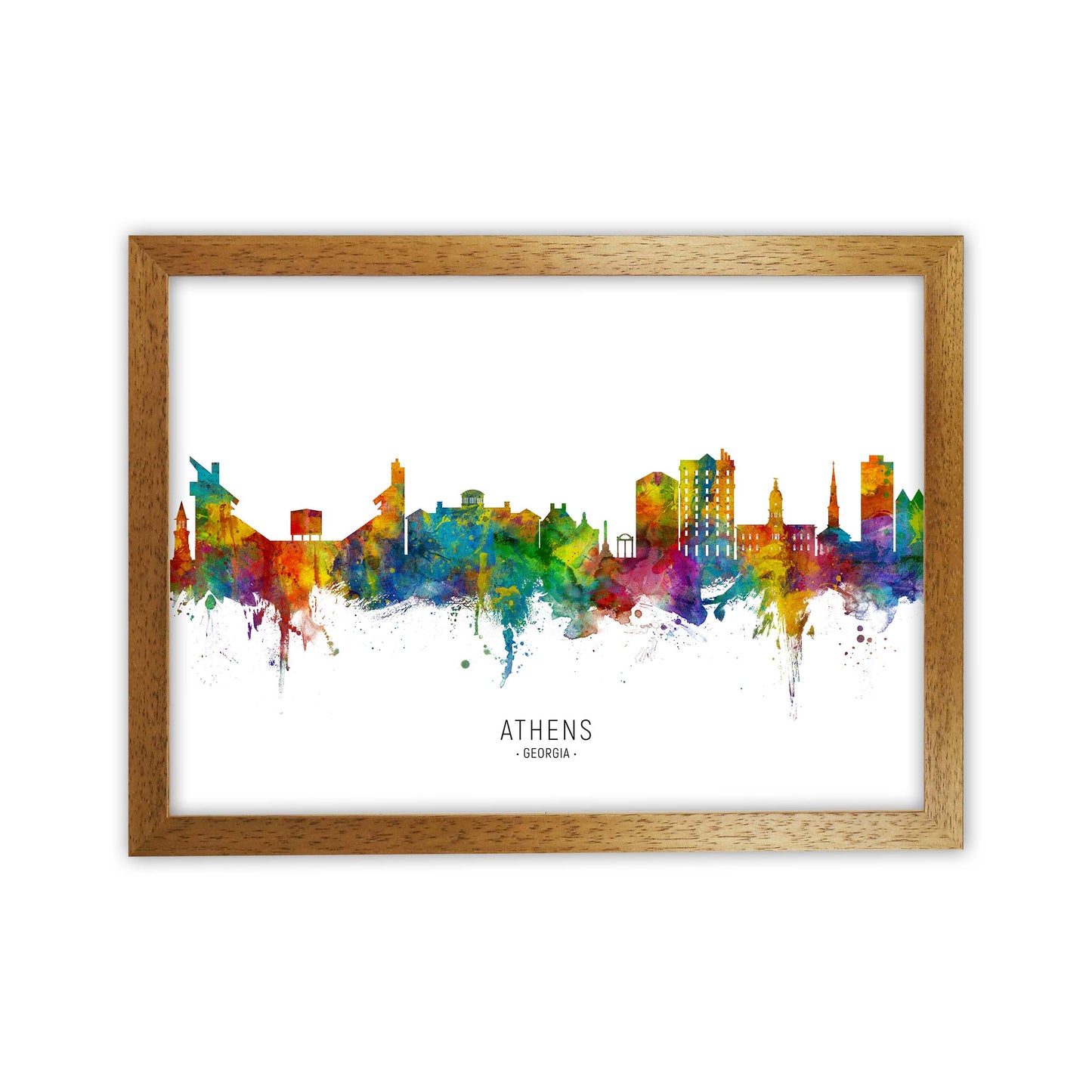 Athens Georgia Skyline Art Print by Michael Tompsett Oak Grain