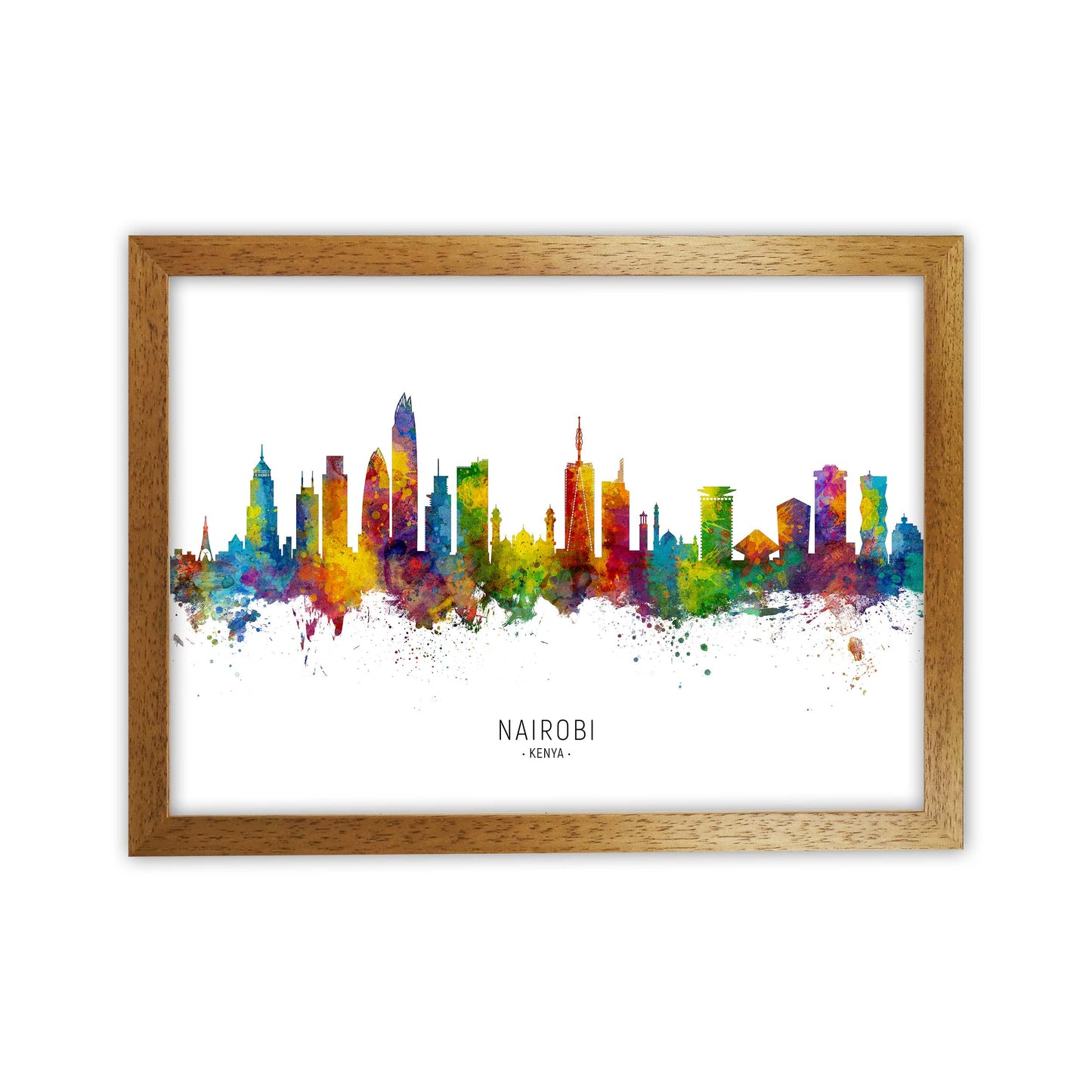 Nairobi Kenya Skyline Art Print by Michael Tompsett Oak Grain