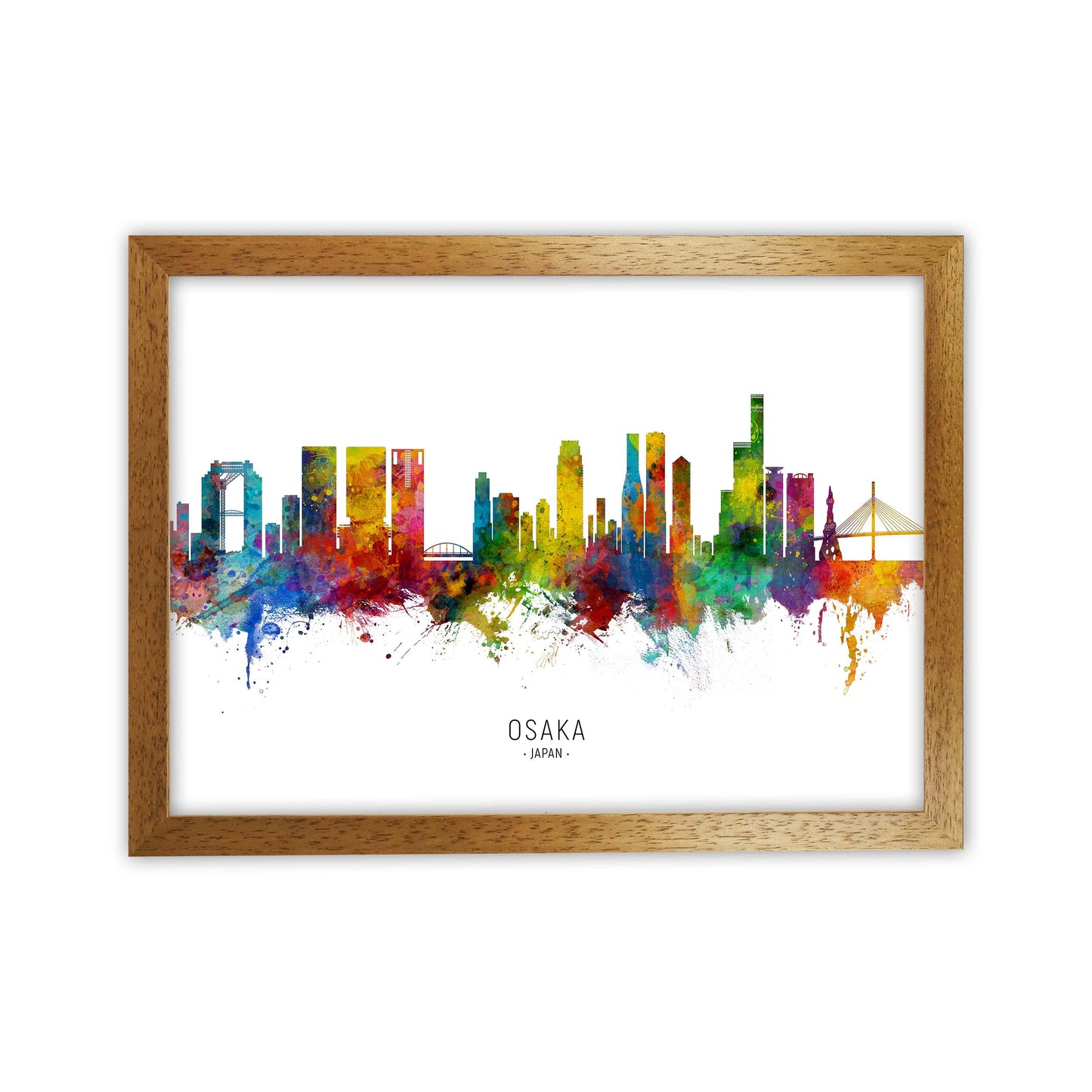 Osaka Japan Skyline Art Print by Michael Tompsett Oak Grain