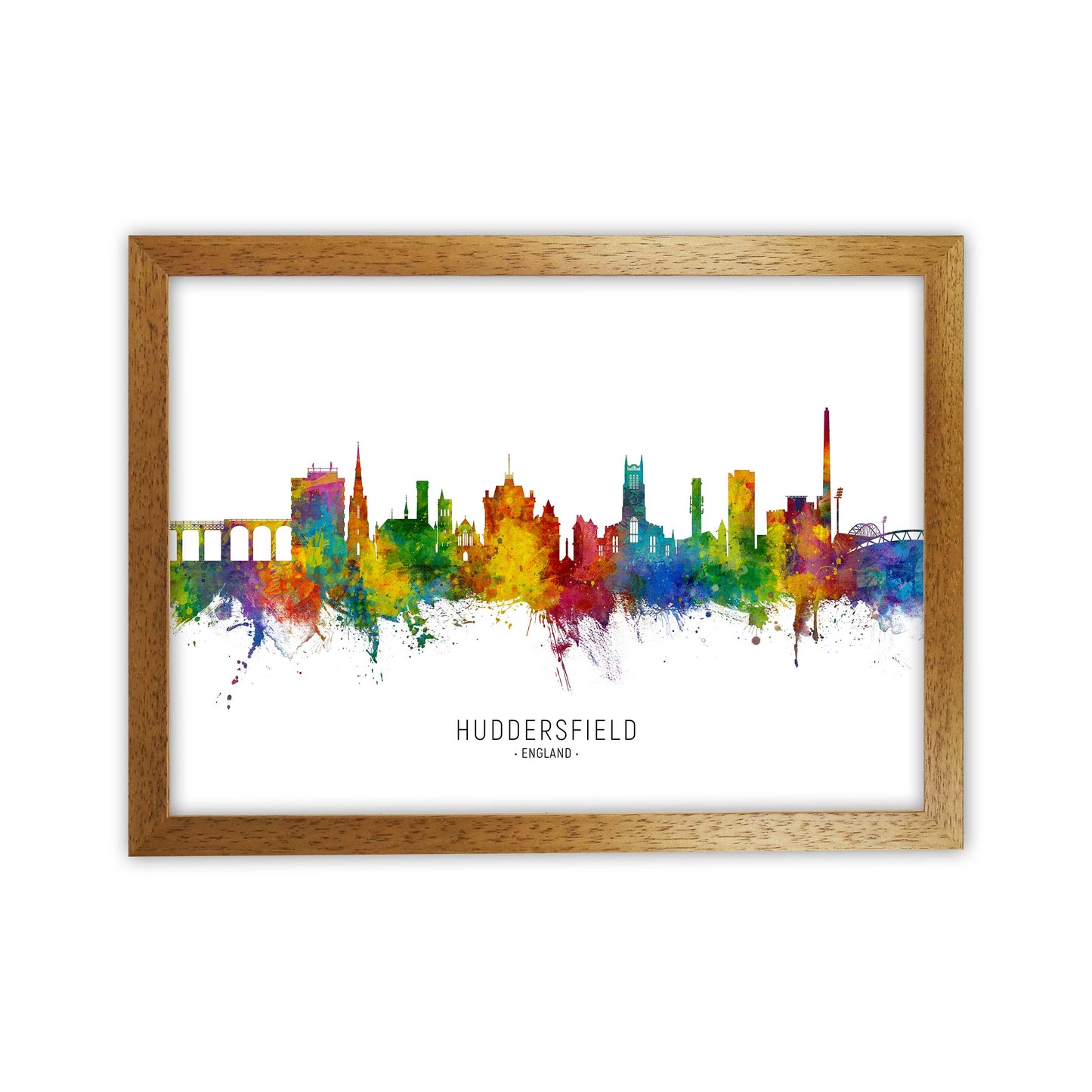 Huddersfield England Skyline Art Print by Michael Tompsett Oak Grain