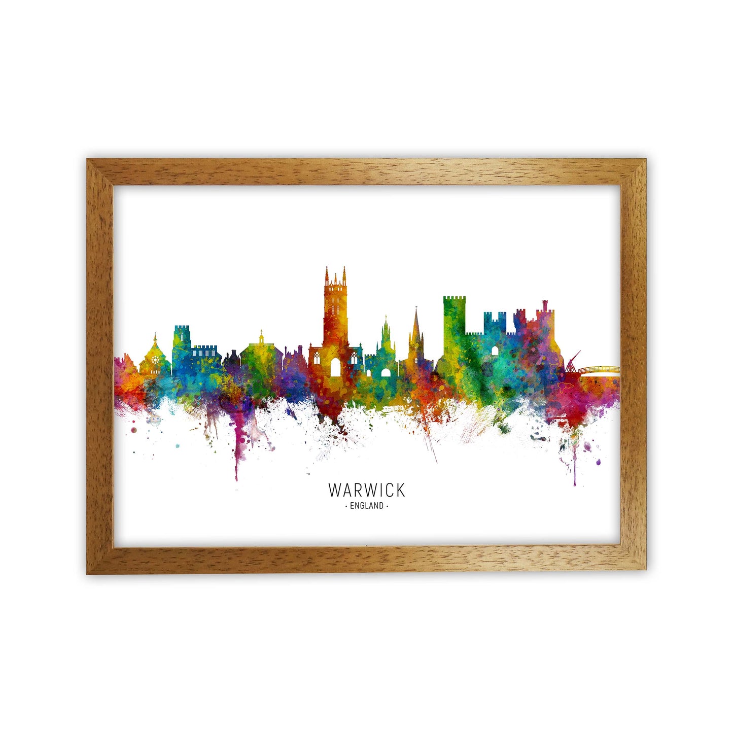 Warwick England Skyline Art Print by Michael Tompsett Oak Grain