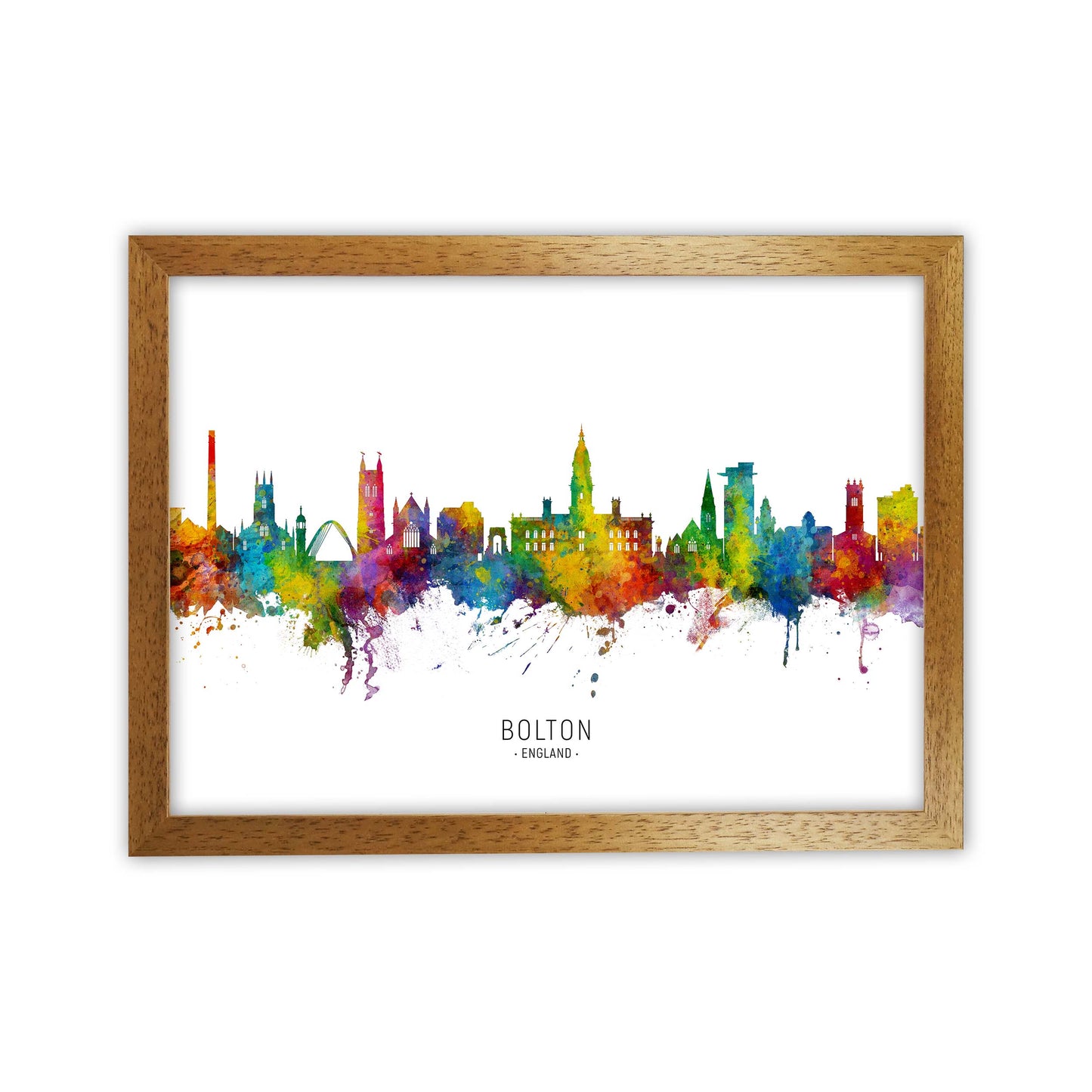 Bolton England Skyline Art Print by Michael Tompsett Oak Grain