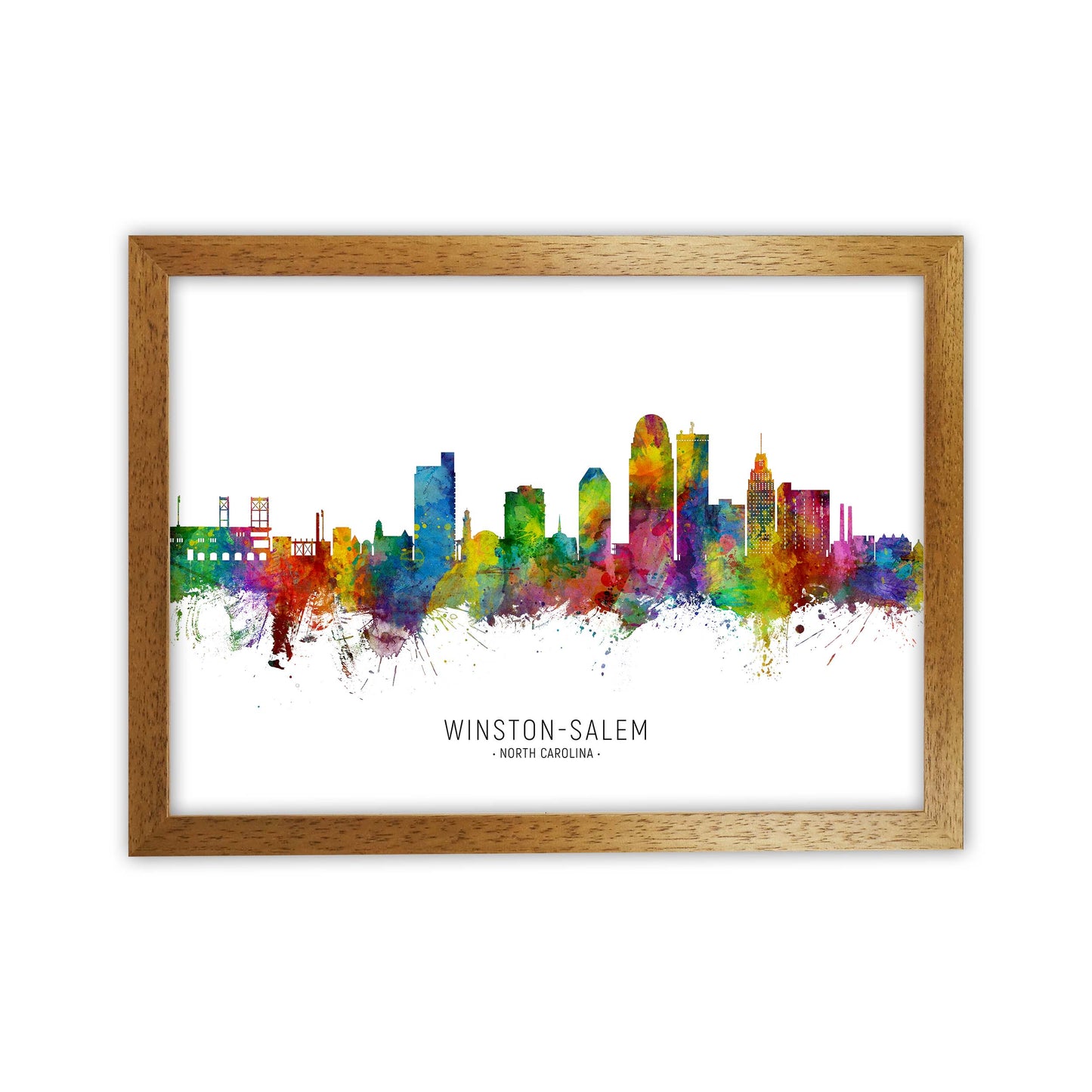 Winston-Salem North Carolina Skyline by Michael Tompsett Oak Grain