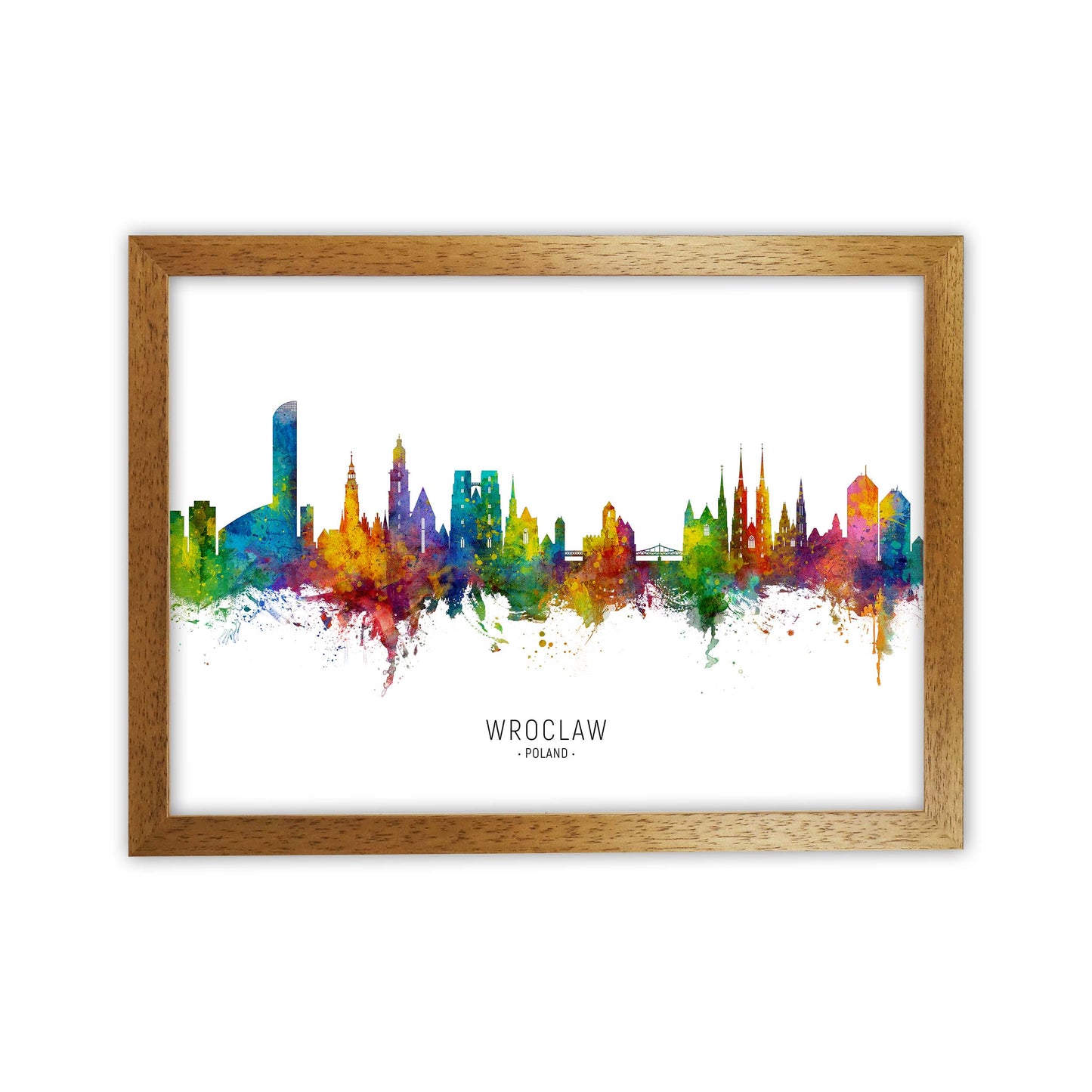 Wroclaw Poland Skyline Art Print by Michael Tompsett Oak Grain
