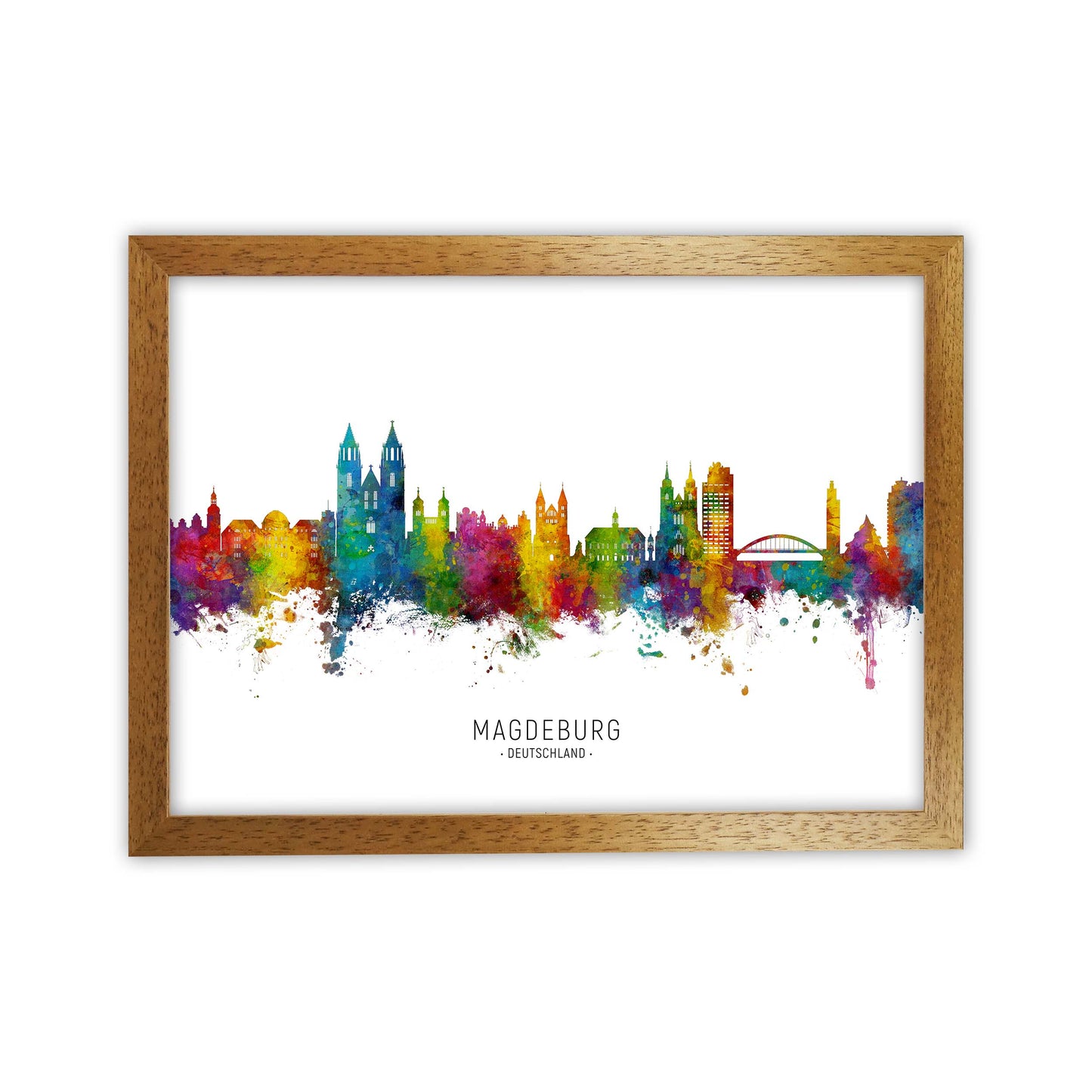Magdeburg Deutschland Skyline Art Print by Michael Tompsett Oak Grain