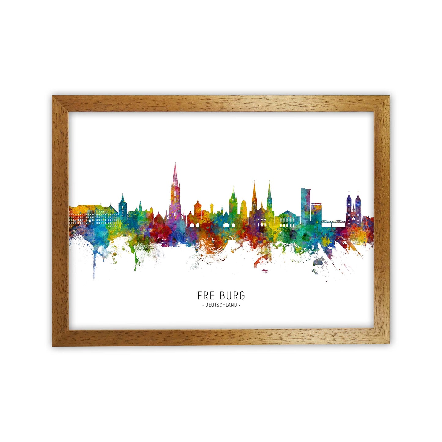Freiburg Deutschland Skyline Art Print by Michael Tompsett Oak Grain