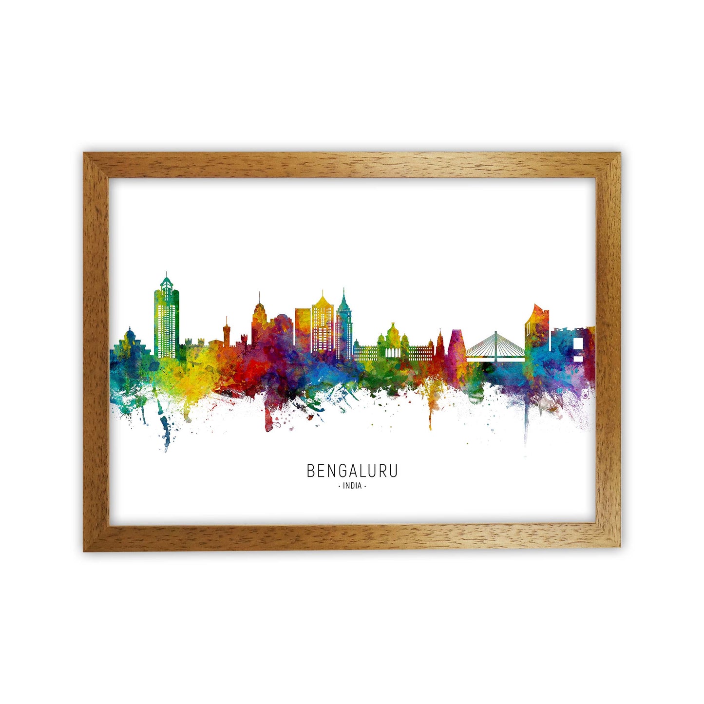 Bengaluru India Skyline Art Print by Michael Tompsett Oak Grain