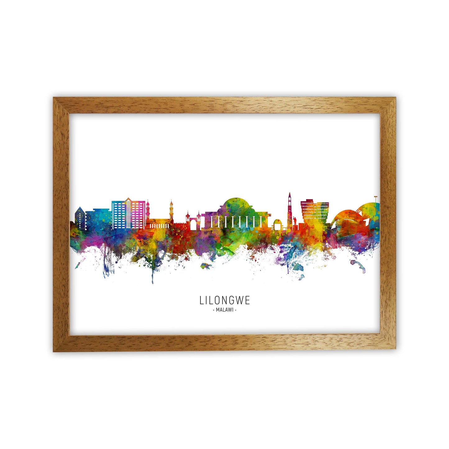 Lilongwe Malawi Skyline Art Print by Michael Tompsett Oak Grain