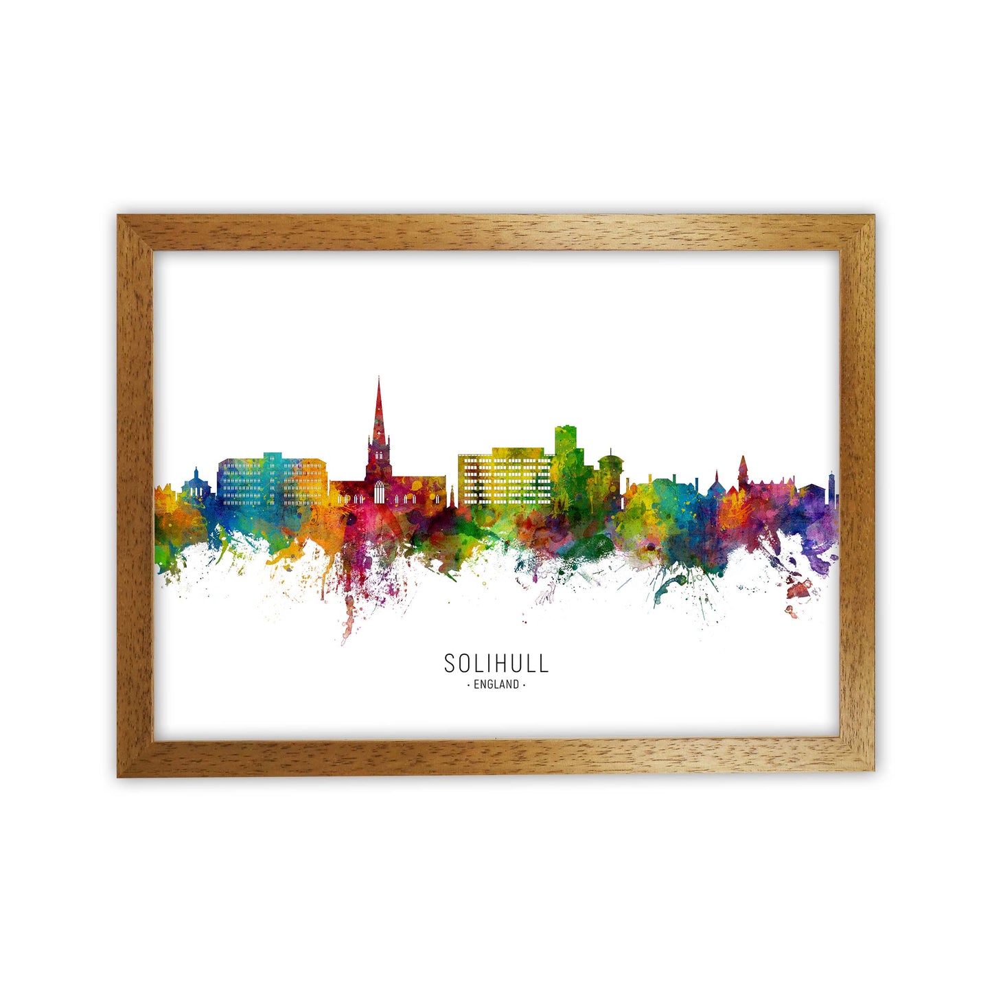 Solihull England Skyline Art Print by Michael Tompsett Oak Grain