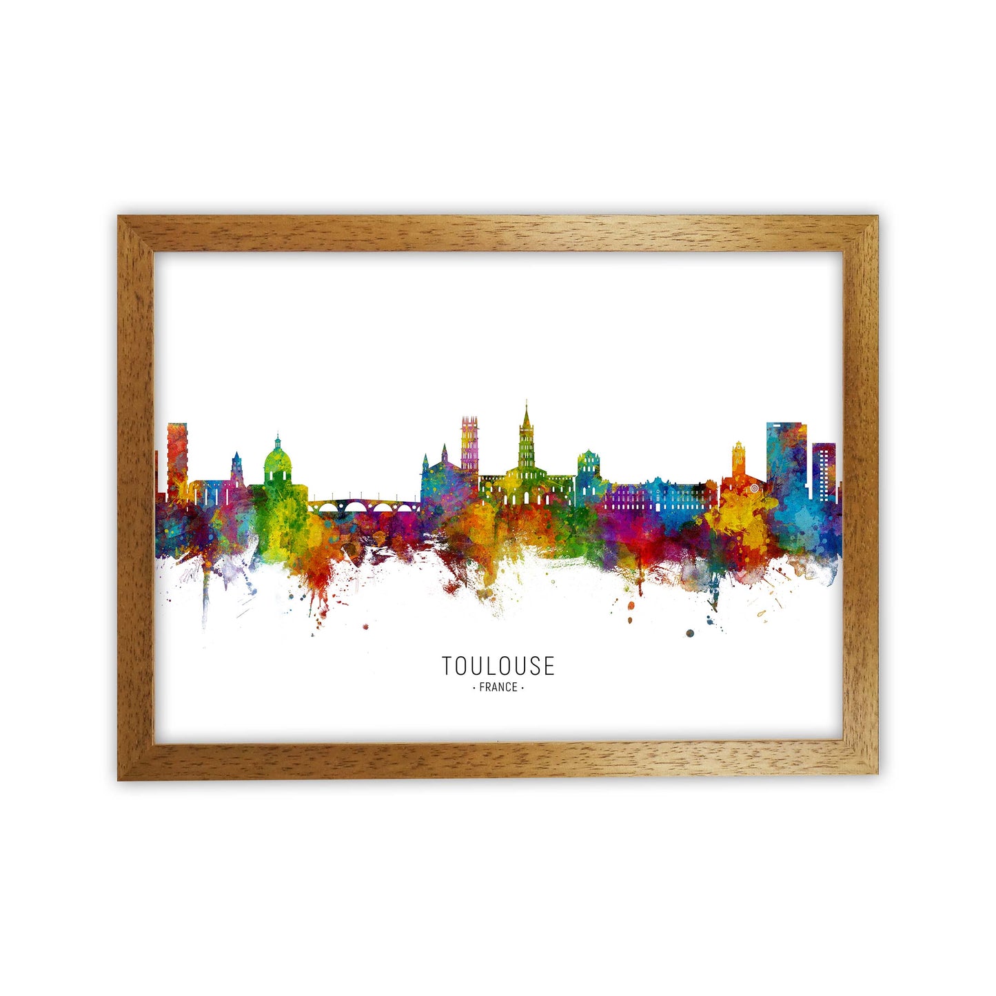 Toulouse France Skyline Art Print by Michael Tompsett Oak Grain