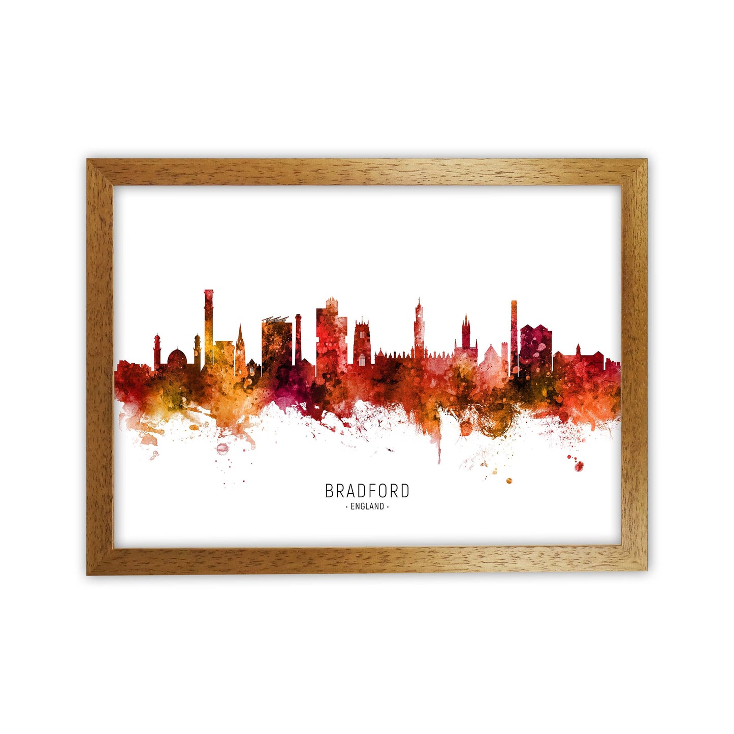 Bradford England Skyline Red City Name by Michael Tompsett Oak Grain