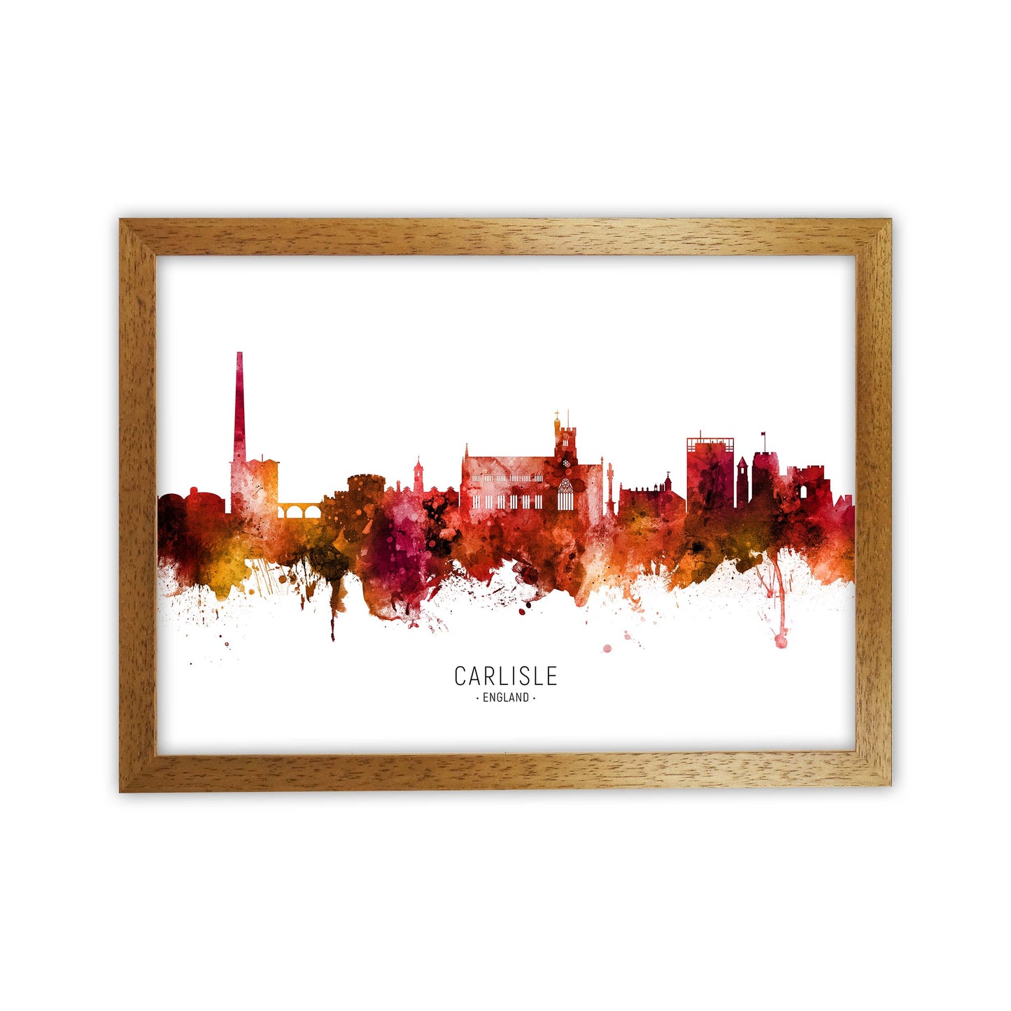 Carlisle England Skyline Red City Name by Michael Tompsett Oak Grain