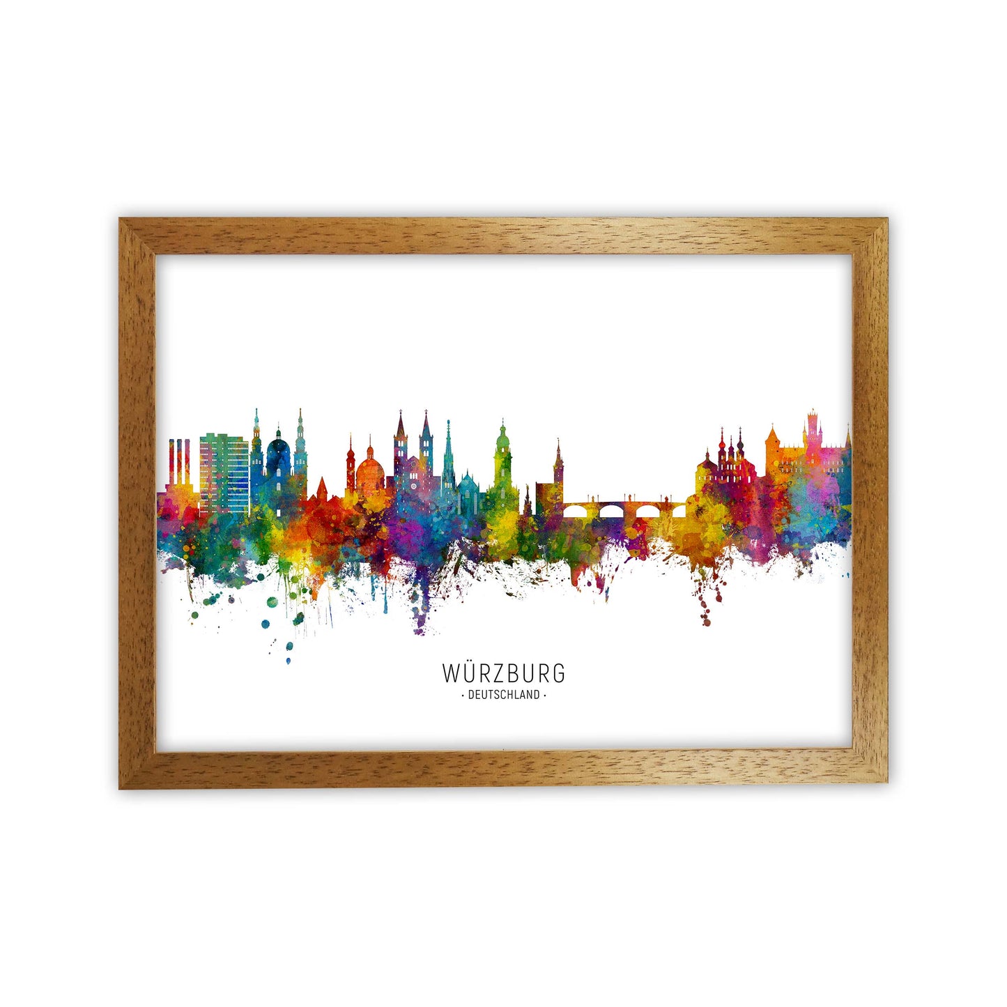 Wurzburg Deutschland Skyline Art Print by Michael Tompsett Oak Grain
