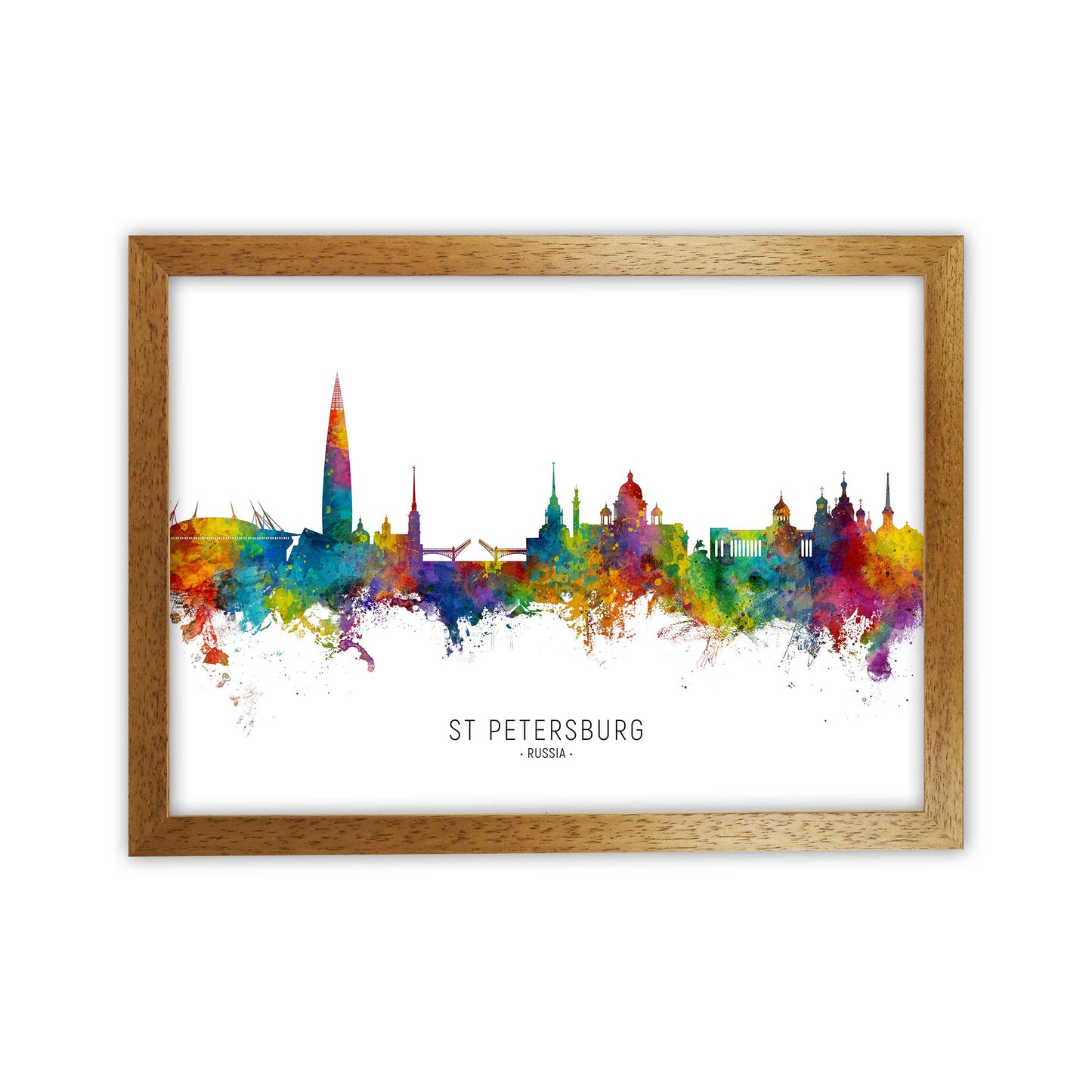 St Petersburg Russia Skyline Art Print by Michael Tompsett Oak Grain
