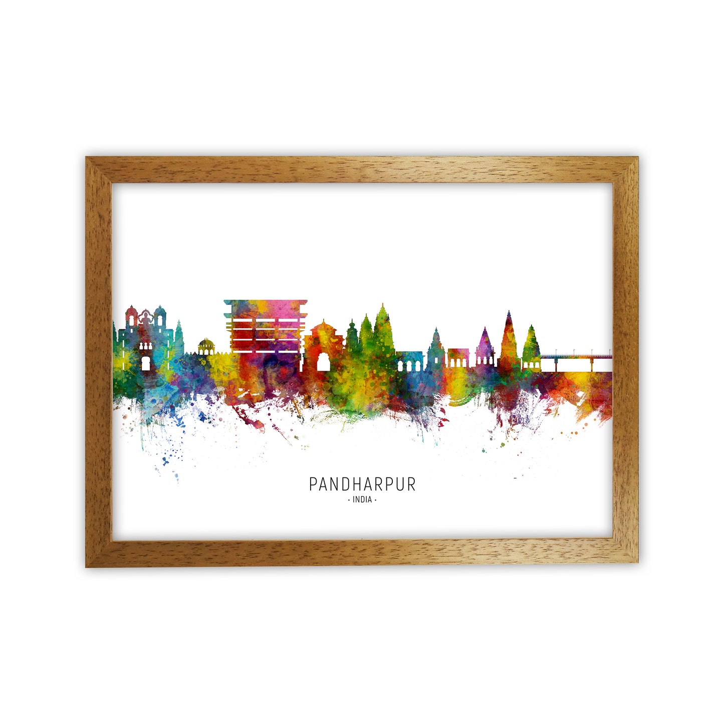 Pandharpur India Skyline Art Print by Michael Tompsett Oak Grain