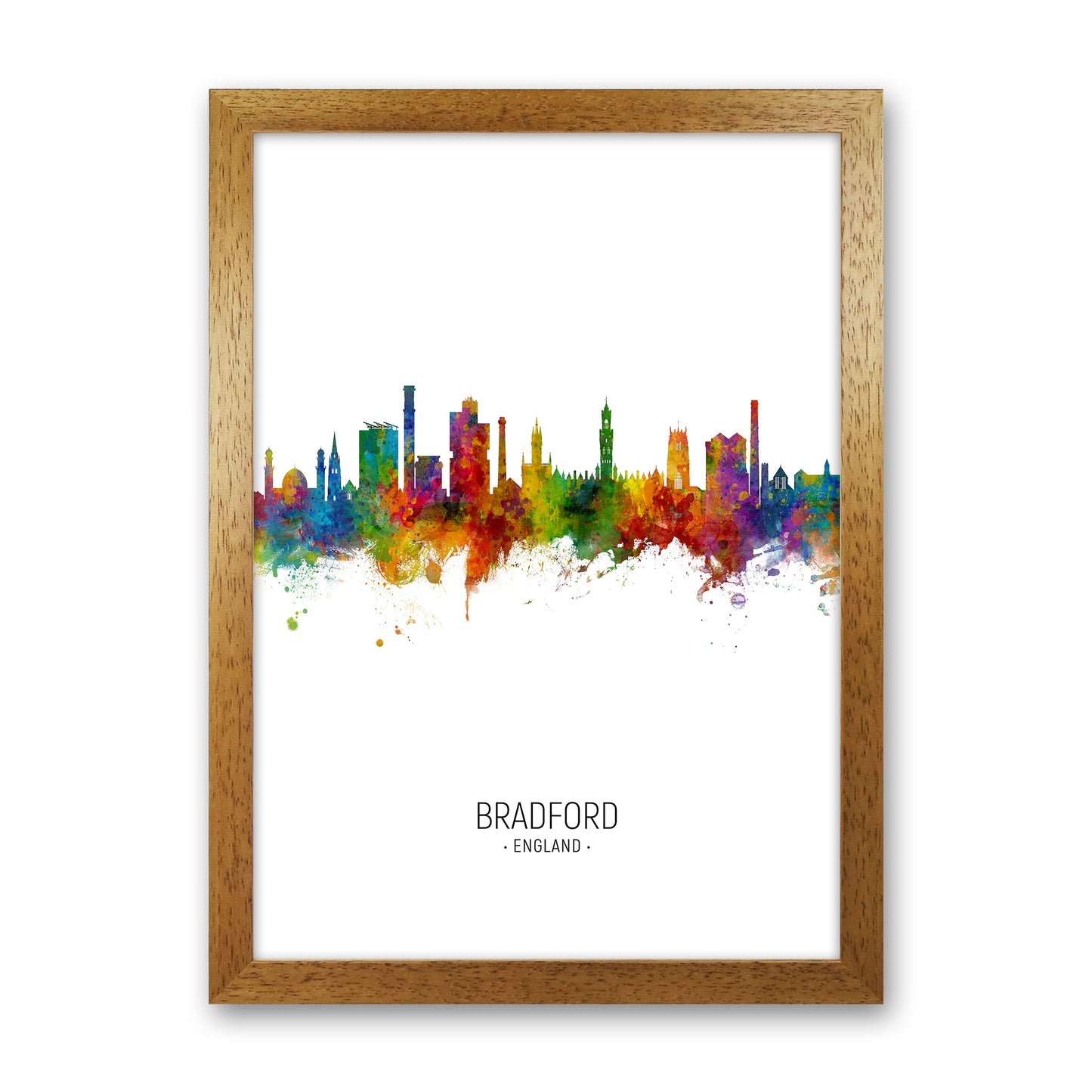 Bradford England Skyline Portrait Art Print by Michael Tompsett Oak Grain