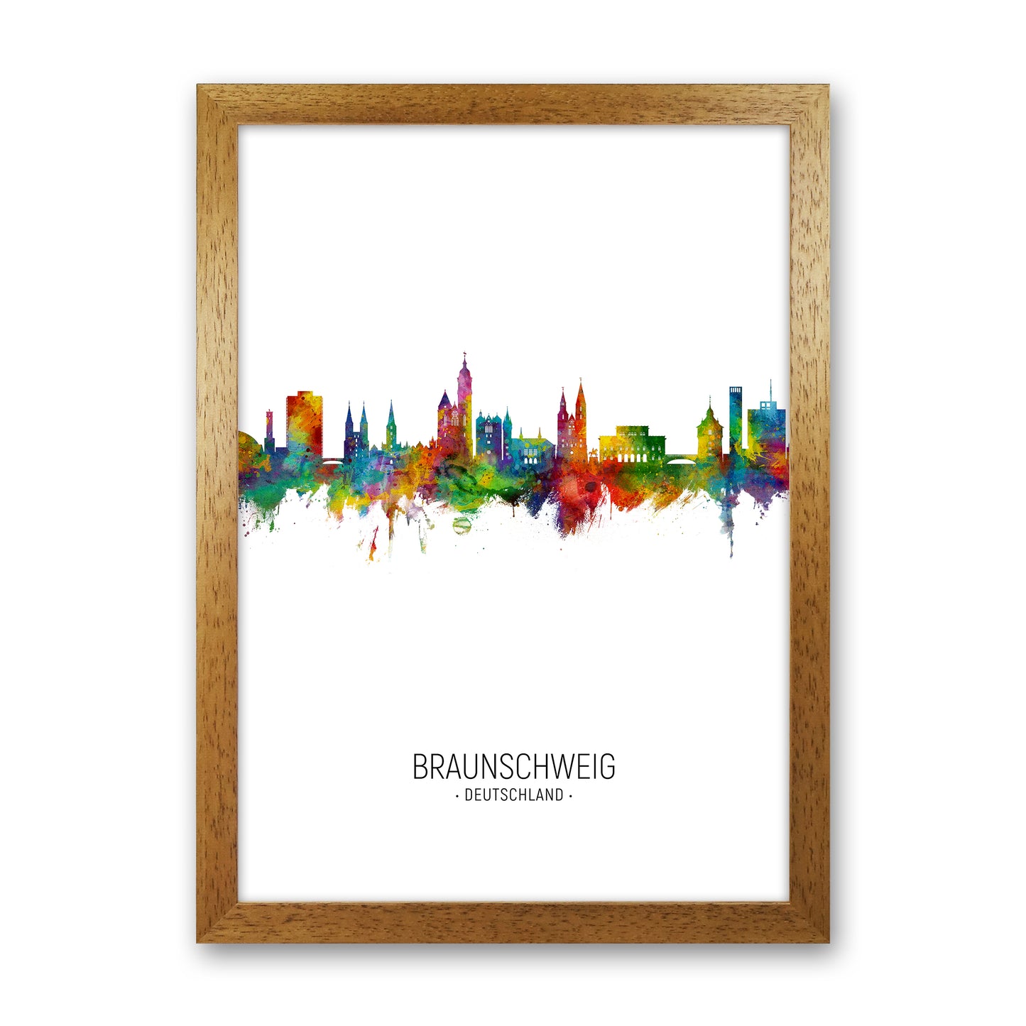 Braunschweig Deutschland Skyline Portrait Art Print by Michael Tompsett Oak Grain