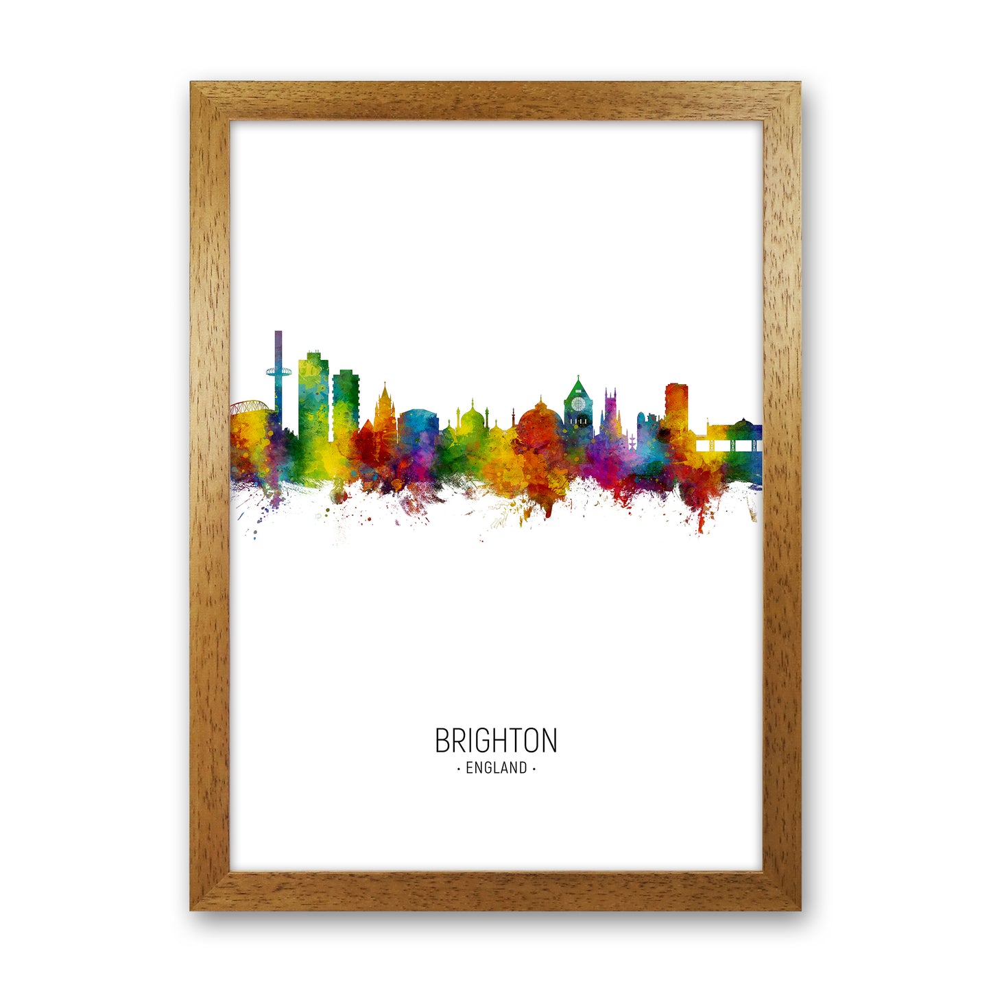 Brighton England Skyline Portrait Art Print by Michael Tompsett Oak Grain
