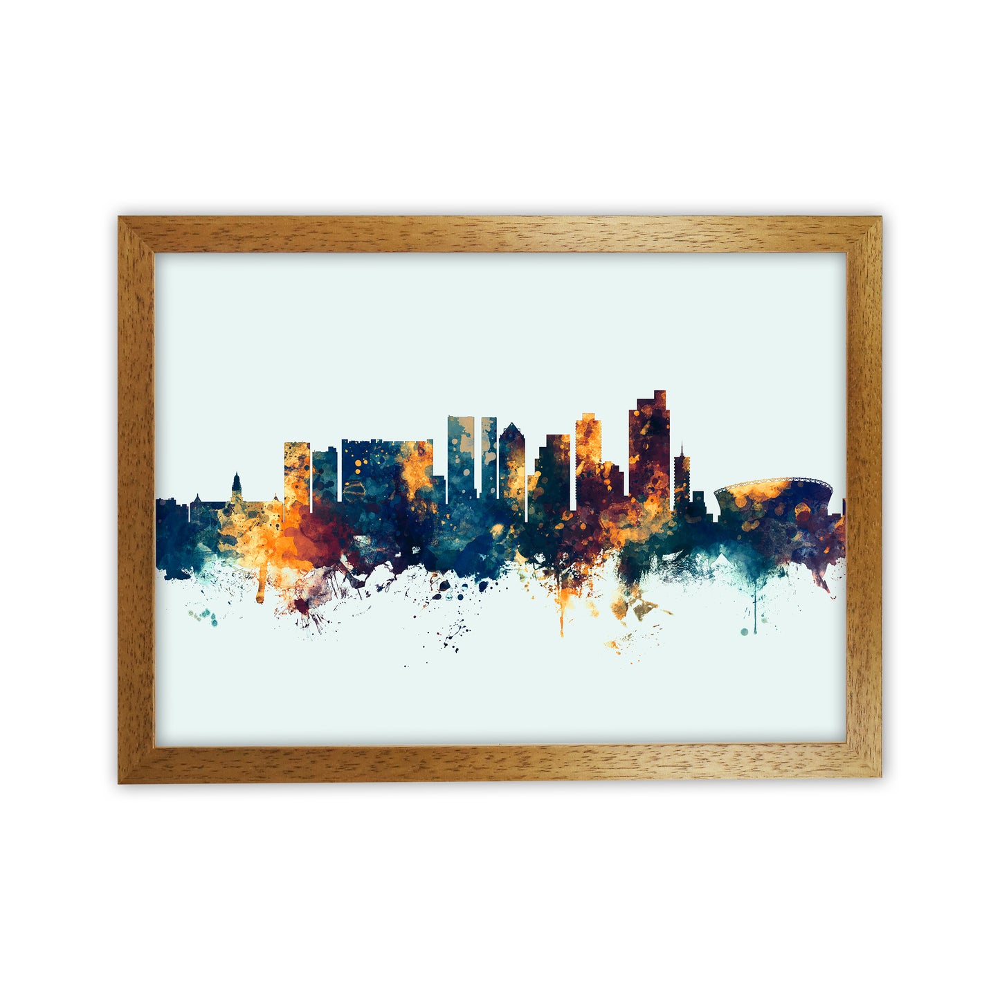Cape Town South Africa Skyline Blue Orange Art Print by Michael Tompsett Oak Grain