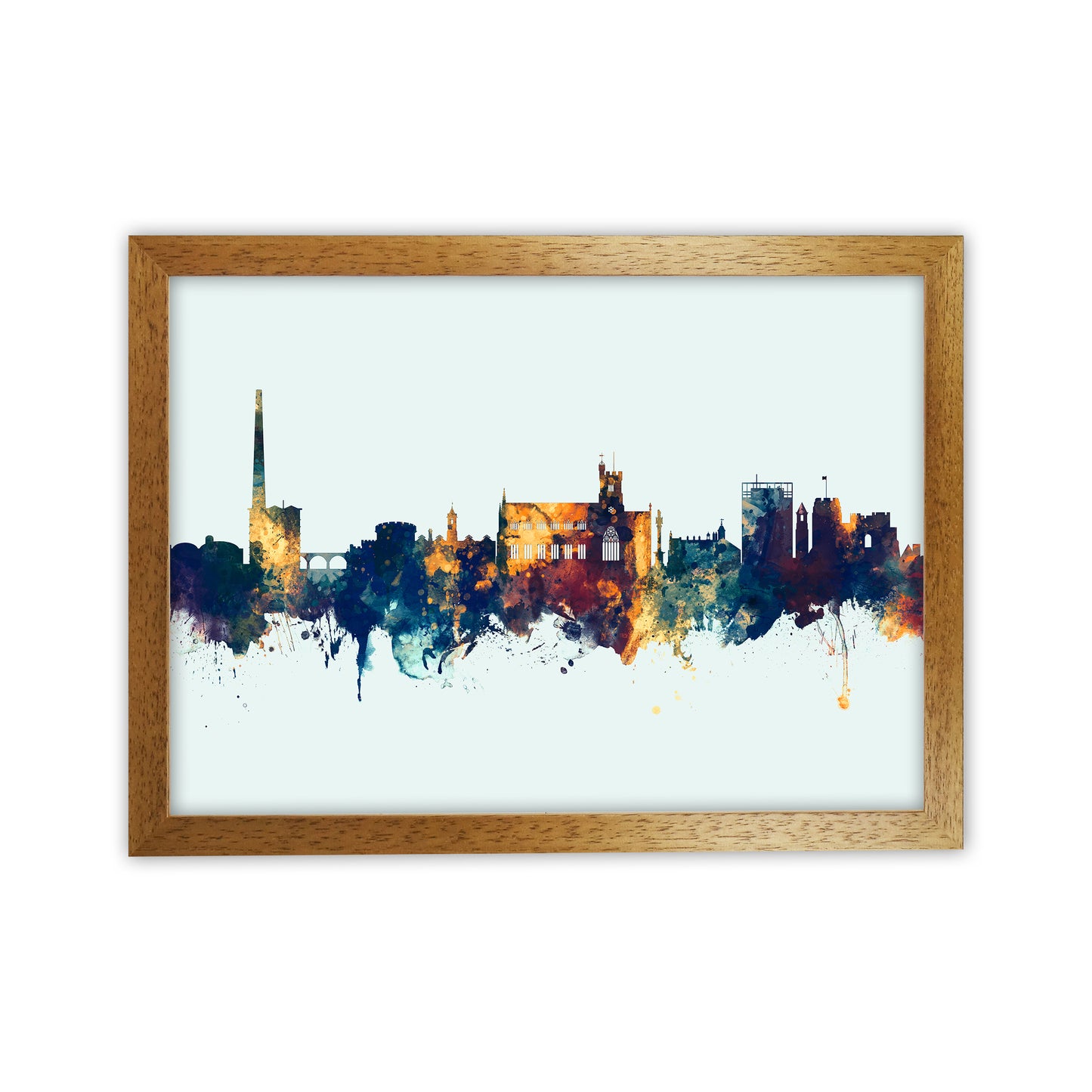 Carlisle England Skyline Blue Orange Art Print by Michael Tompsett Oak Grain