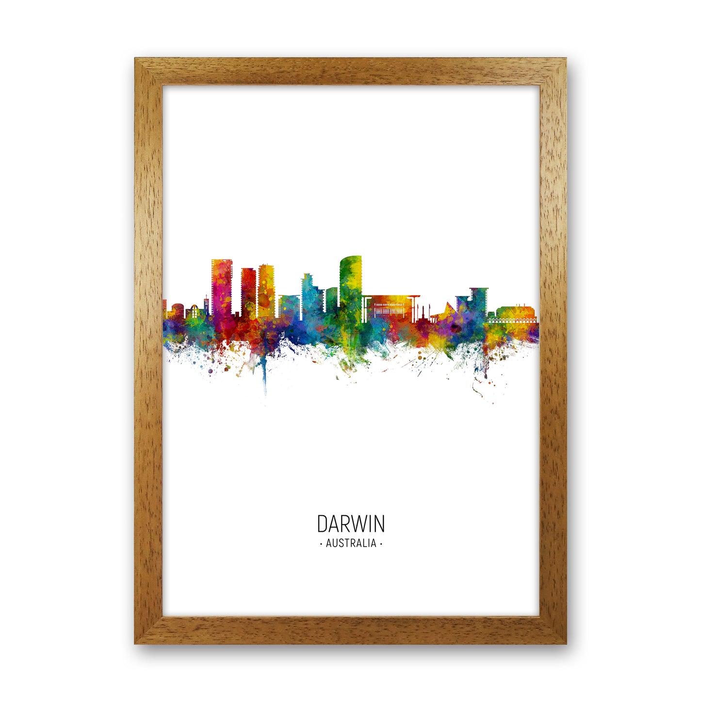 Darwin Australia Skyline Portrait Art Print by Michael Tompsett Oak Grain