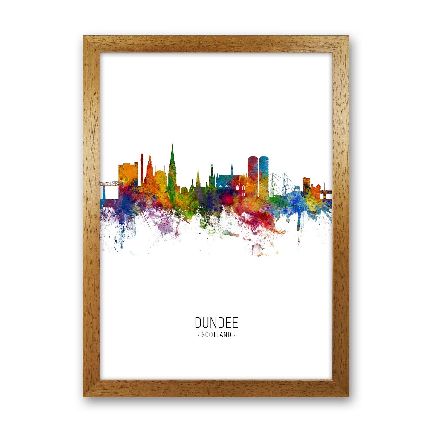 Dundee Scotland Skyline Portrait Art Print by Michael Tompsett Oak Grain
