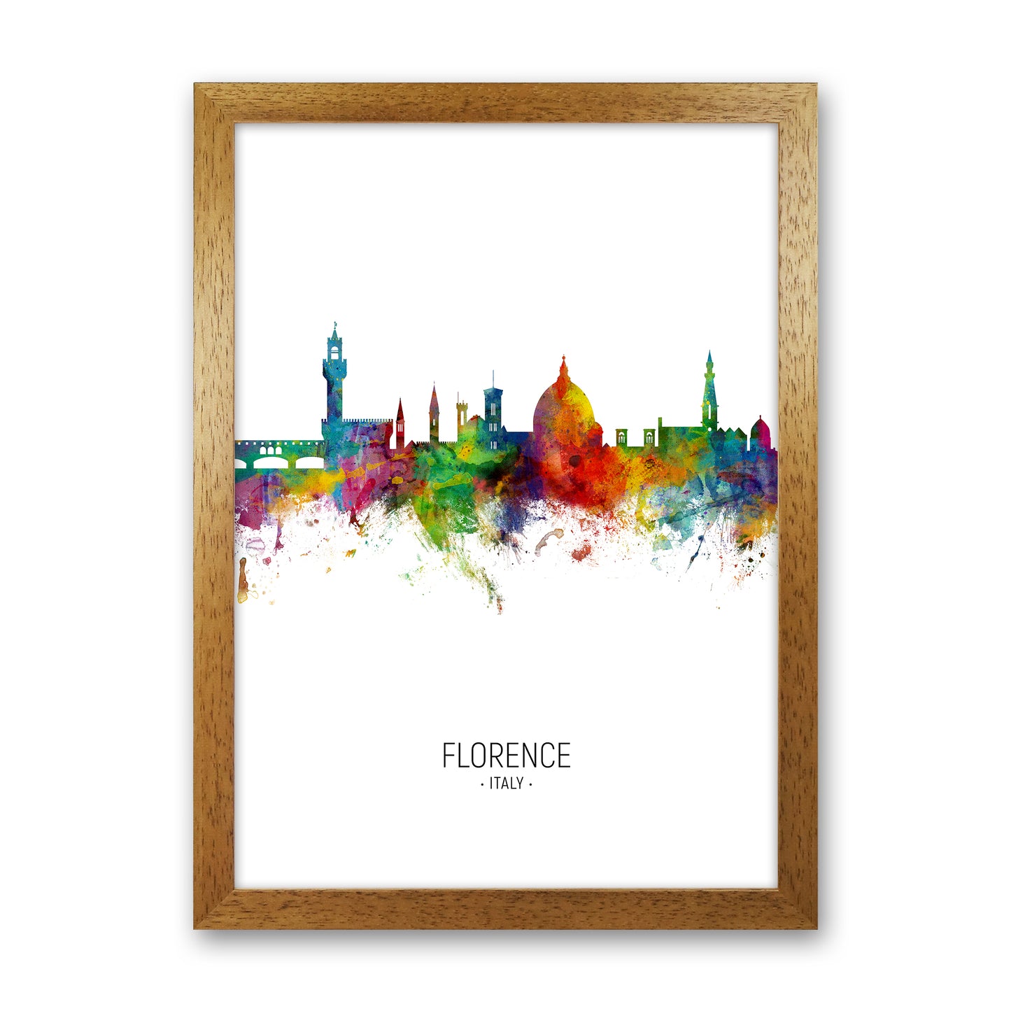 Florence Italy Skyline Portrait Art Print by Michael Tompsett Oak Grain