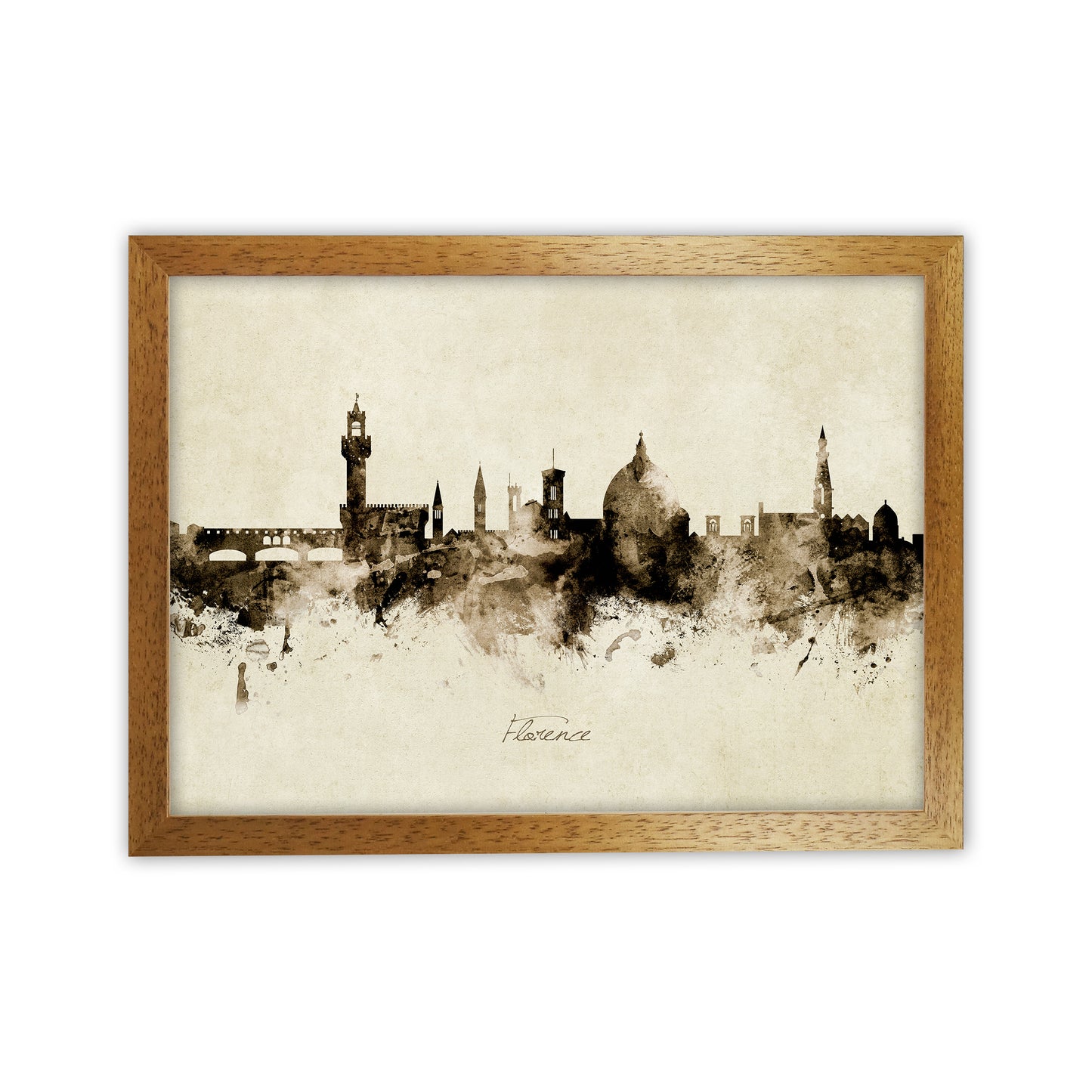 Florence Italy Skyline Vintage Art Print by Michael Tompsett Oak Grain