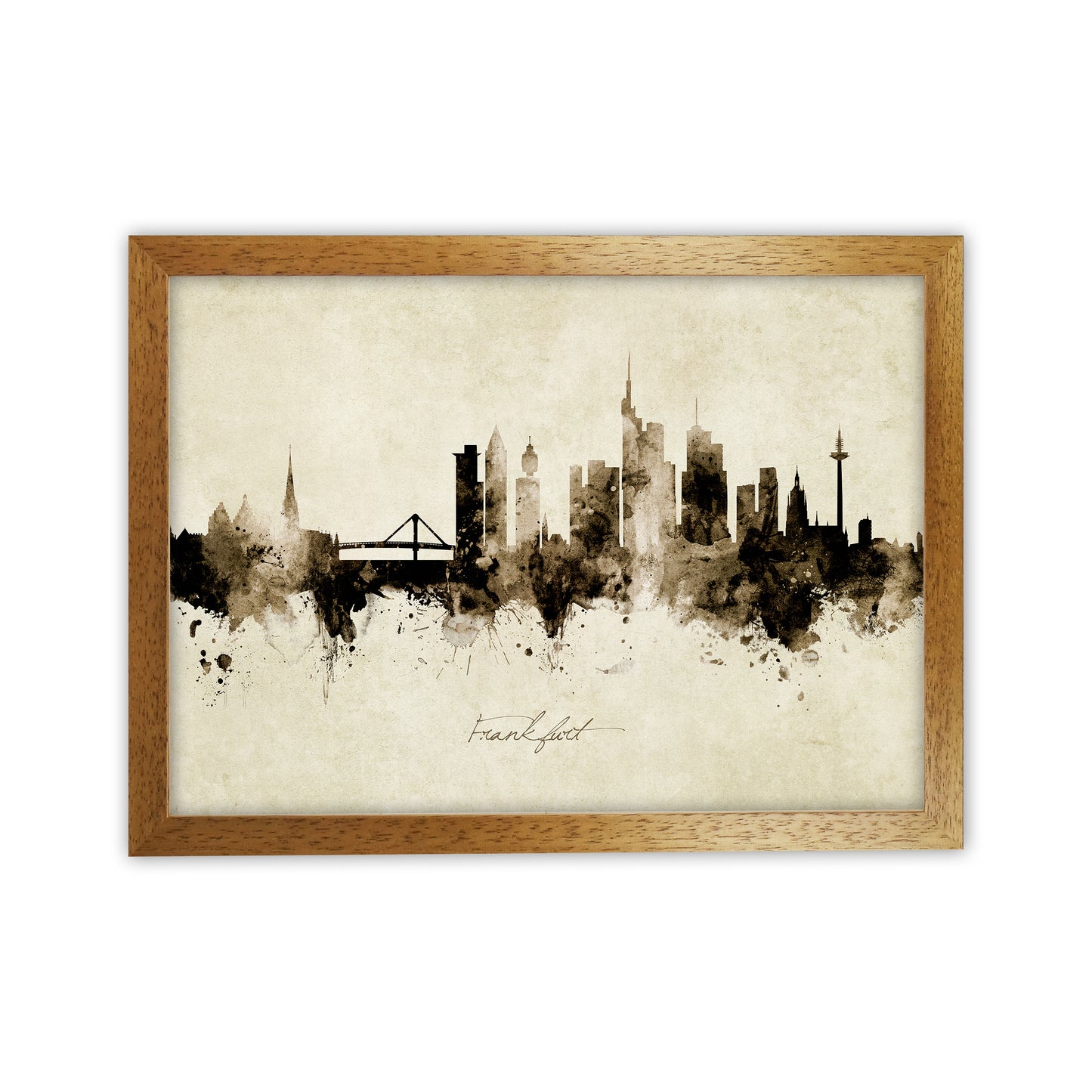 Frankfurt Germany Skyline Vintage Art Print by Michael Tompsett Oak Grain