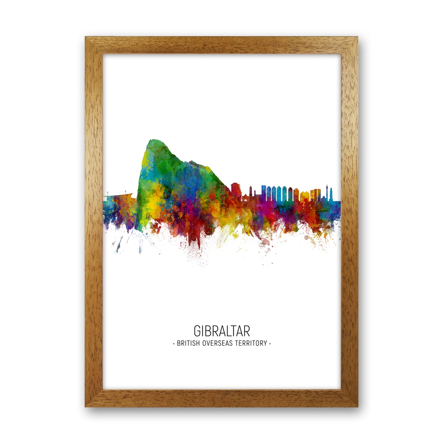 Gibraltar Skyline Portrait Art Print by Michael Tompsett Oak Grain