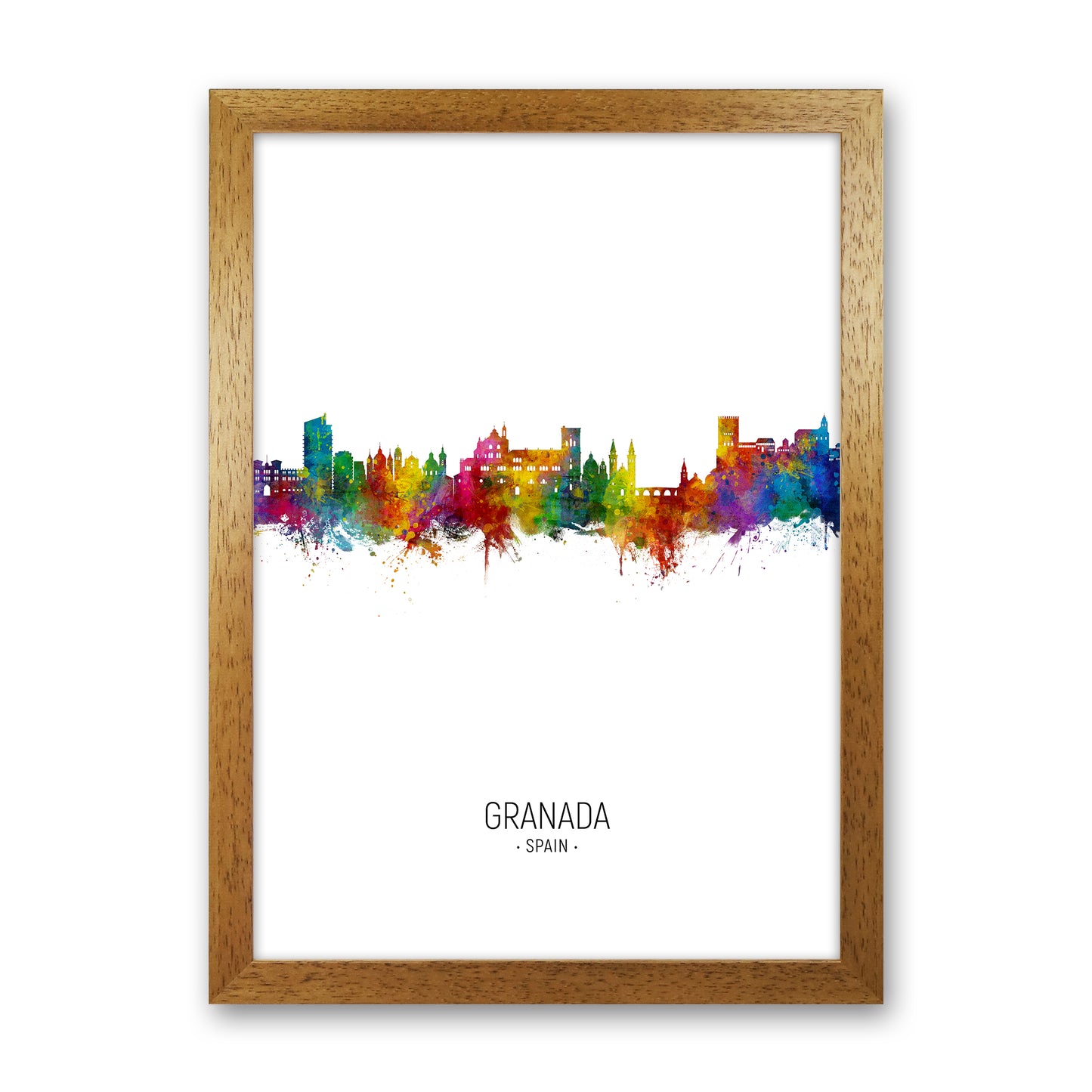 Granada Spain Skyline Portrait Art Print by Michael Tompsett Oak Grain