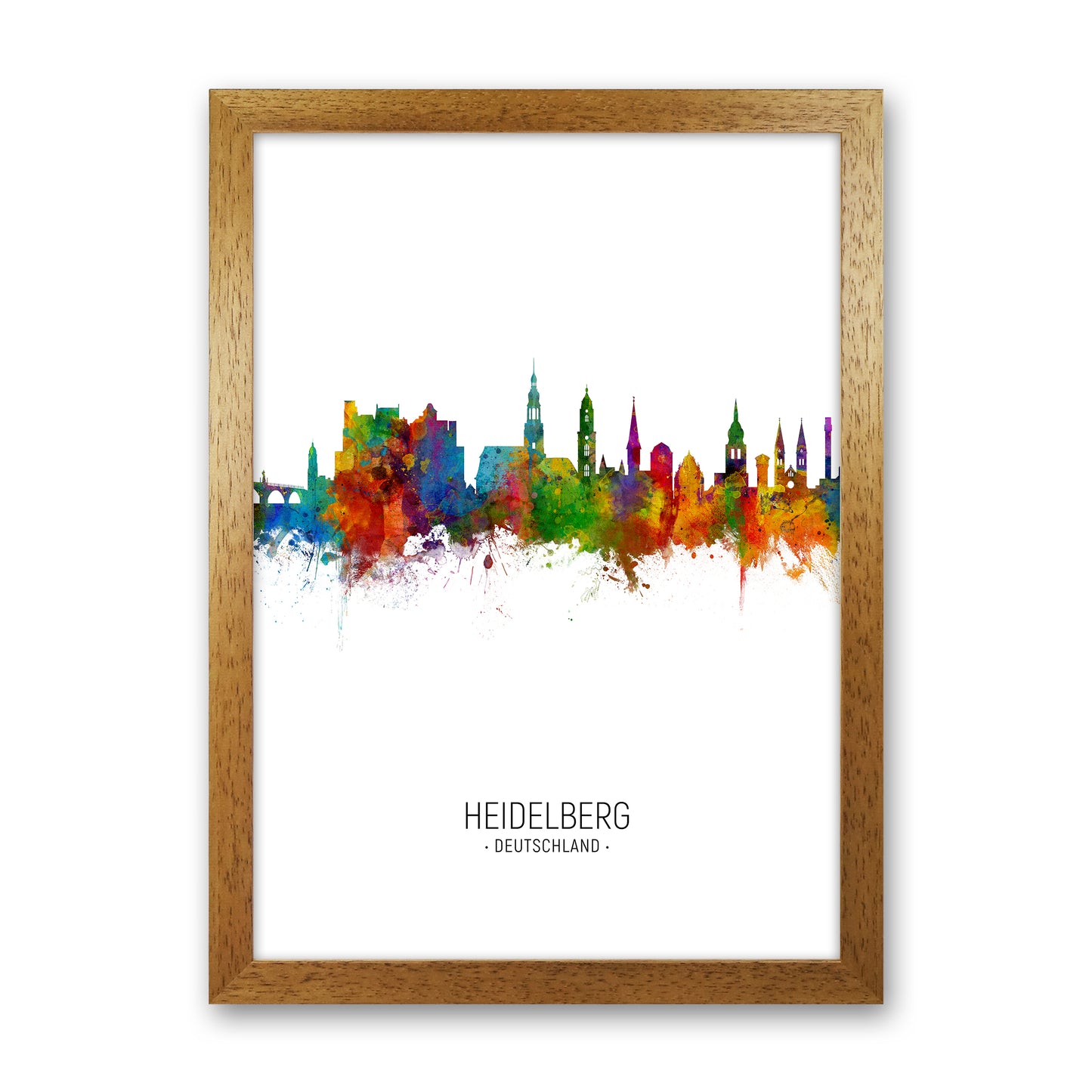 Heidelberg Germany Skyline Portrait Art Print by Michael Tompsett Oak Grain