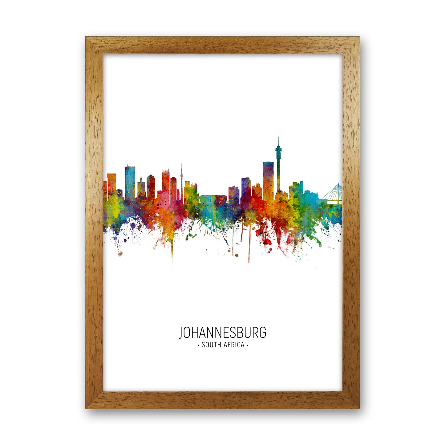 Johannesburg South Africa Skyline Portrait Art Print by Michael Tompsett Oak Grain