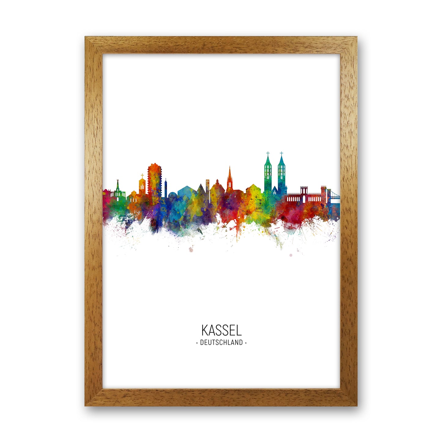 Kassel Germany Skyline Portrait Art Print by Michael Tompsett Oak Grain