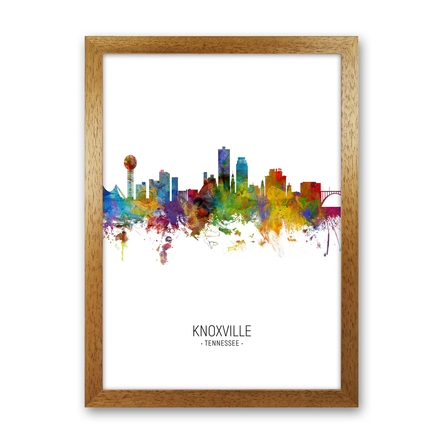 Knoxville Tennessee Skyline Portrait Art Print by Michael Tompsett Oak Grain