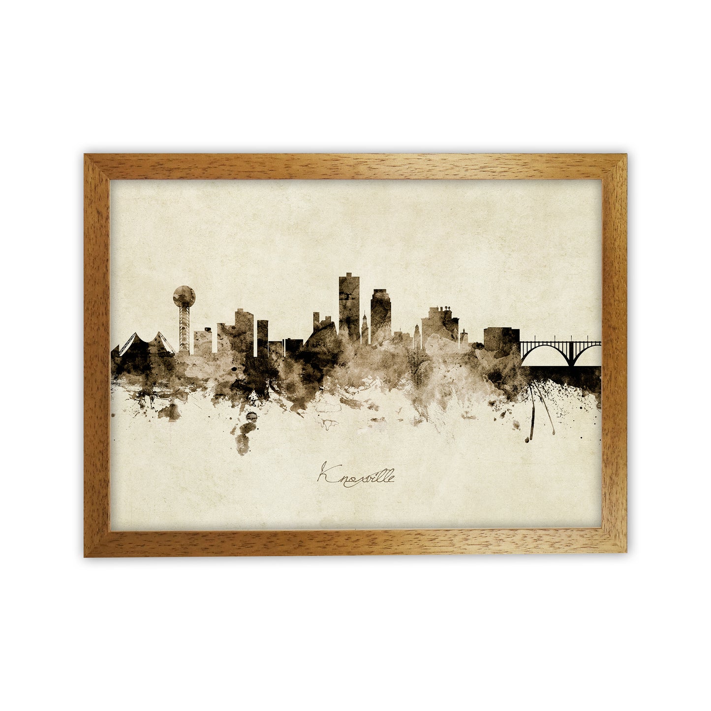 Knoxville Tennessee Skyline Vintage Art Print by Michael Tompsett Oak Grain